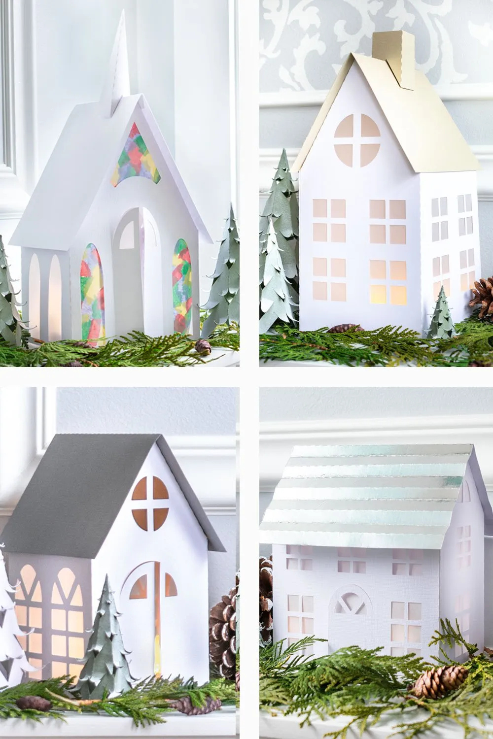 Christmas Village Houses: Paper Craft & Free Templates - intended for Free Printable Christmas Houses