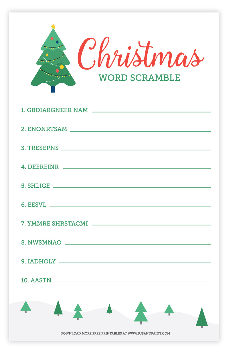 Christmas Word Scramble | Free Printable Christmas Activities within Free Christmas Scramble Printable