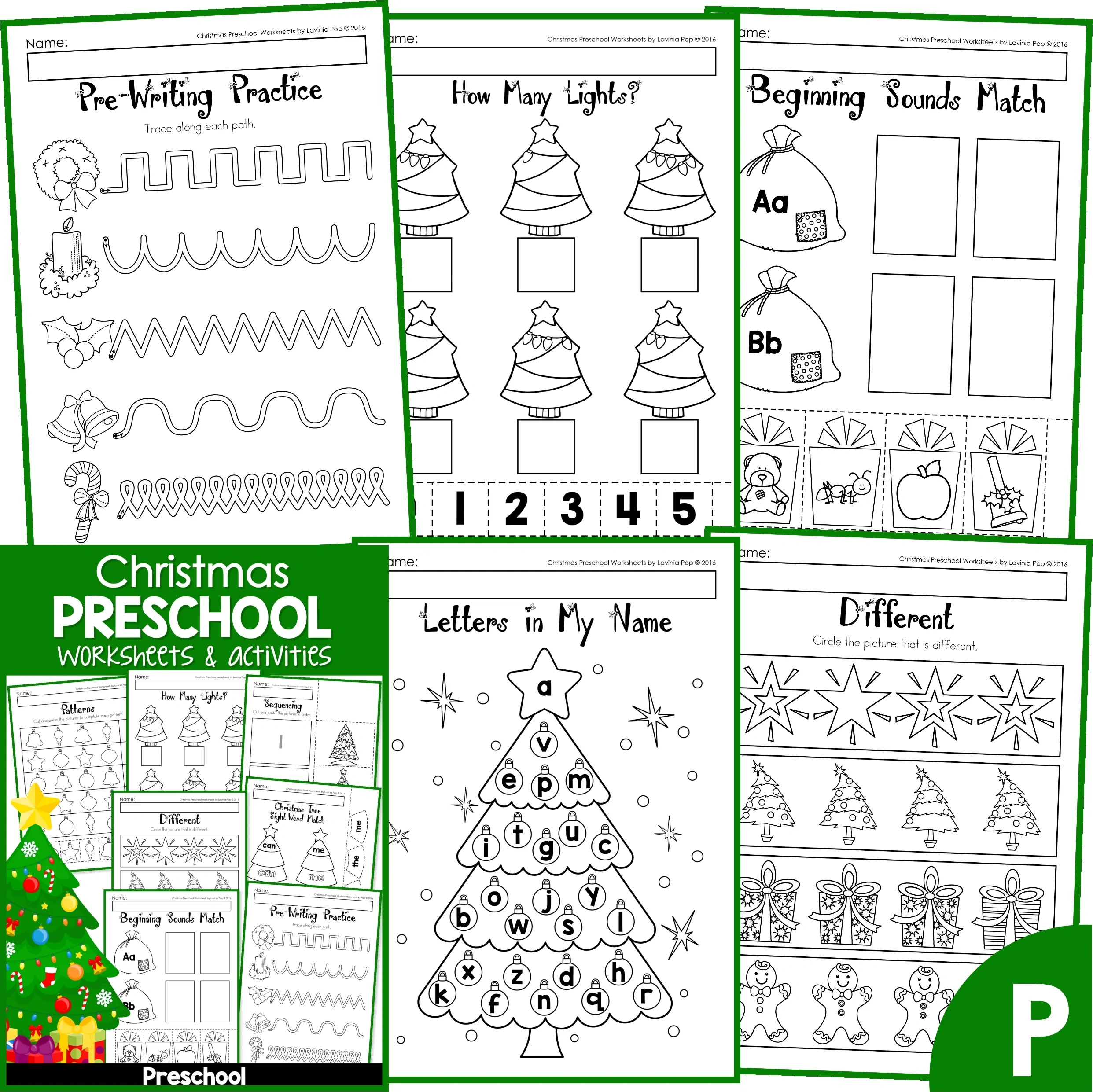 Christmas Worksheets For Preschool - No Prep - In My World with Preschool Christmas Printable Activities