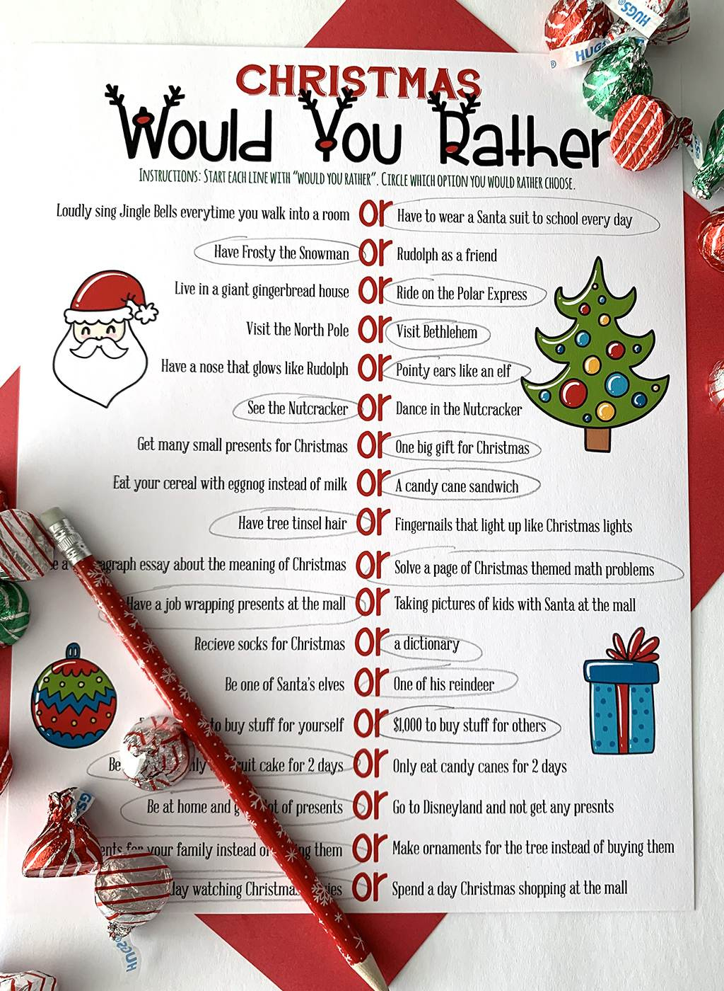 Christmas Would You Rather – Free Printable Game For Families with regard to Christmas Would You Rather Printable