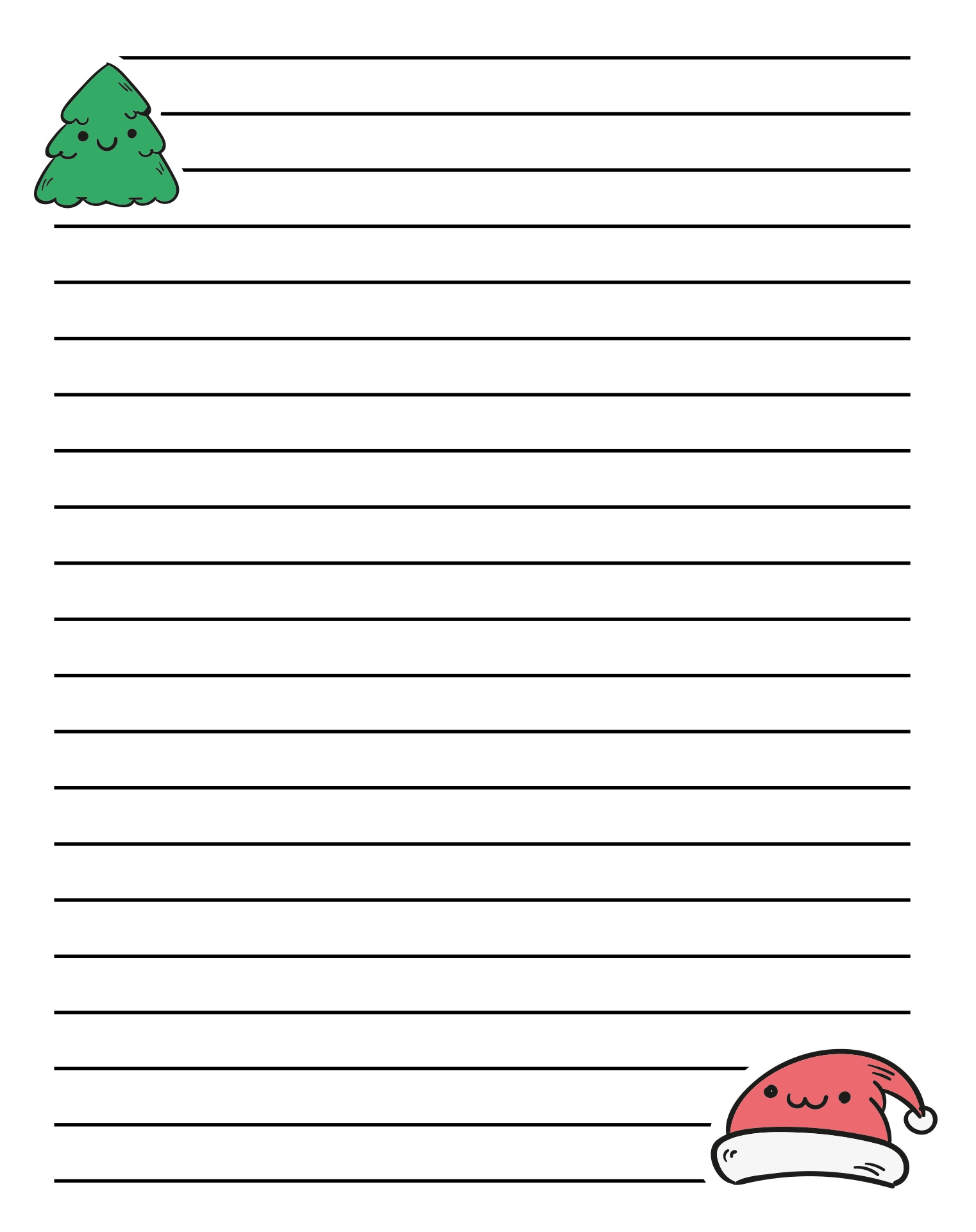 Christmas Writing Paper Template - 15 Free Pdf Printables throughout Free Printable Lined Christmas Writing Paper