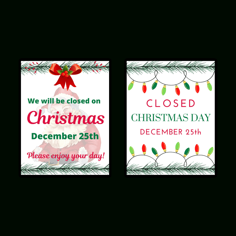 Closed For Christmas Signs {Free Printables} - Add A Little Adventure intended for Free Printable Closed For Christmas Sign