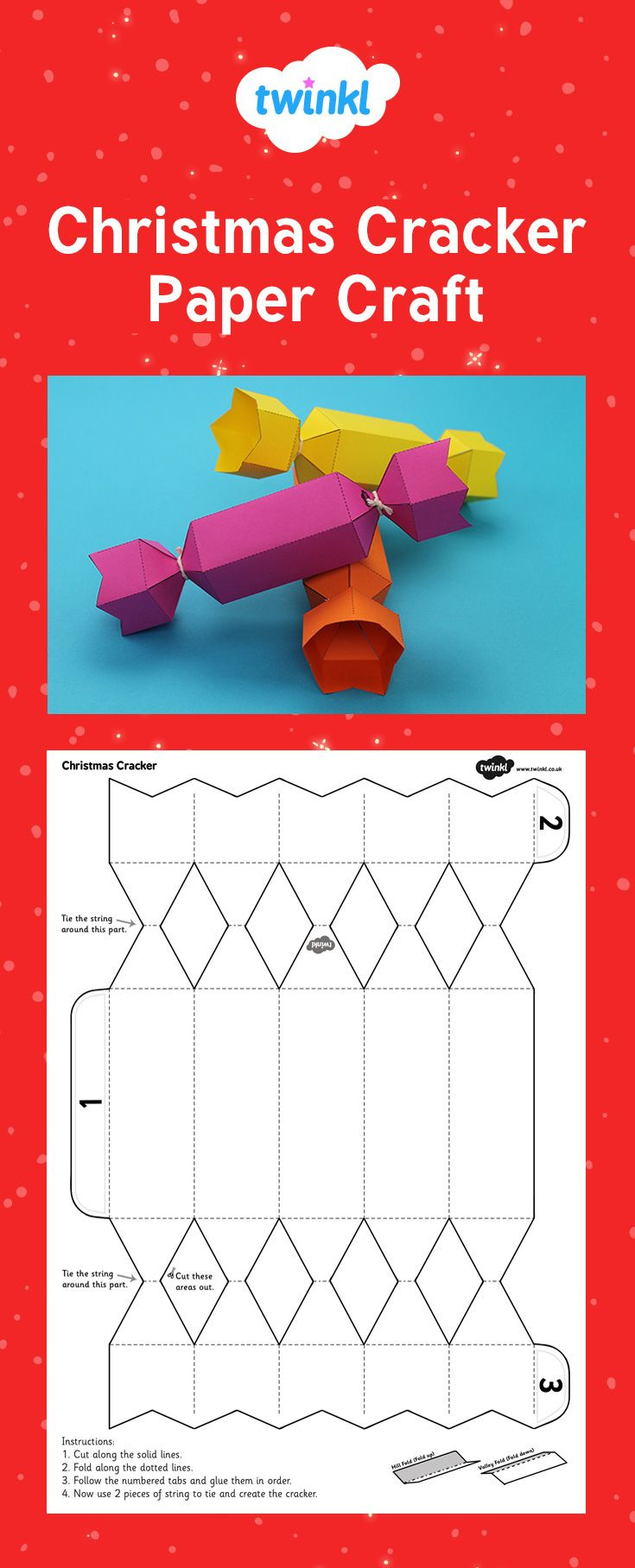 Cracker Template - Paper Craft Activity pertaining to Free Printable Christmas Cracker Template