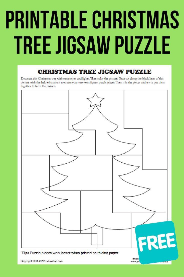 Create A Christmas Puzzle | Worksheet | Education intended for Christmas Tree Puzzle Printable