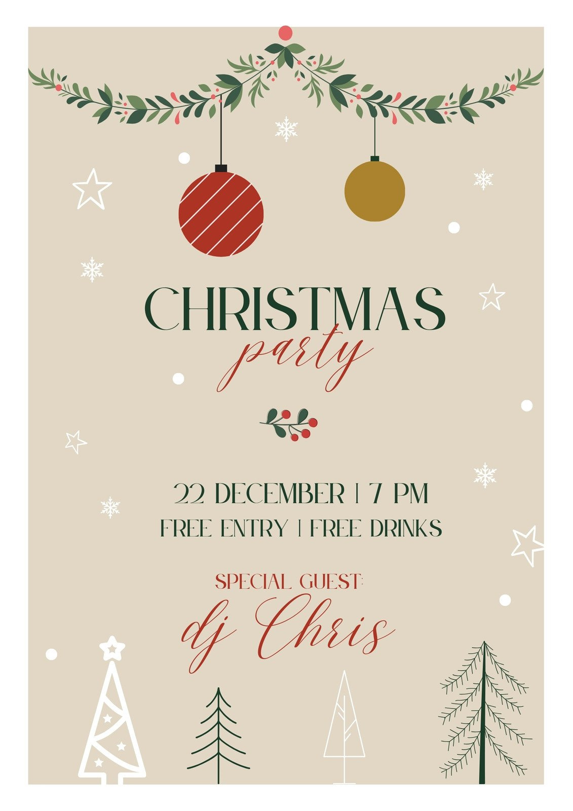 Custom Portrait Holiday Flyers | Design &amp;amp; Print With Canva with Free Printable Christmas Party Flyer