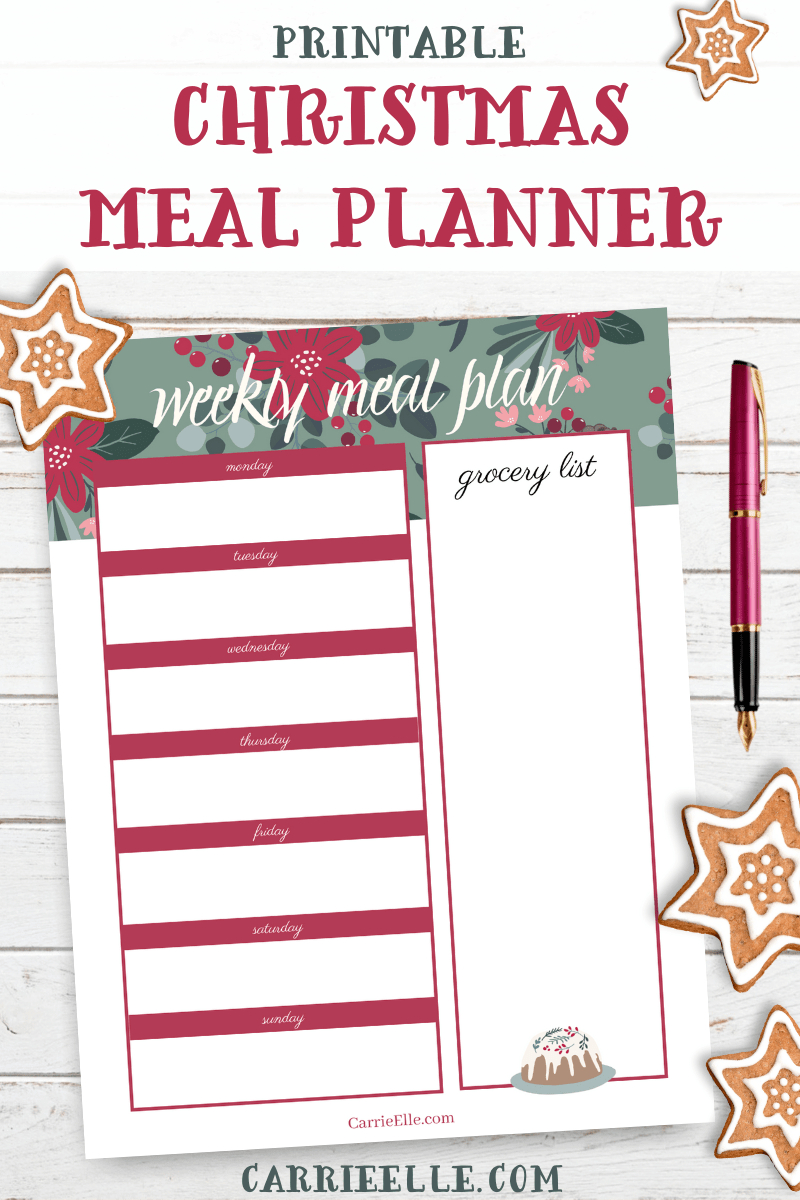 Cute And Simple Printable Christmas Meal Planner - Carrie Elle with regard to Free Printable Christmas Menu Planner