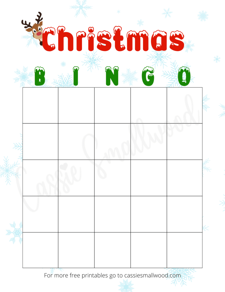 Cute Christmas Bingo (Free Printables) - Cassie Smallwood regarding Printable Blank Christmas Bingo Card