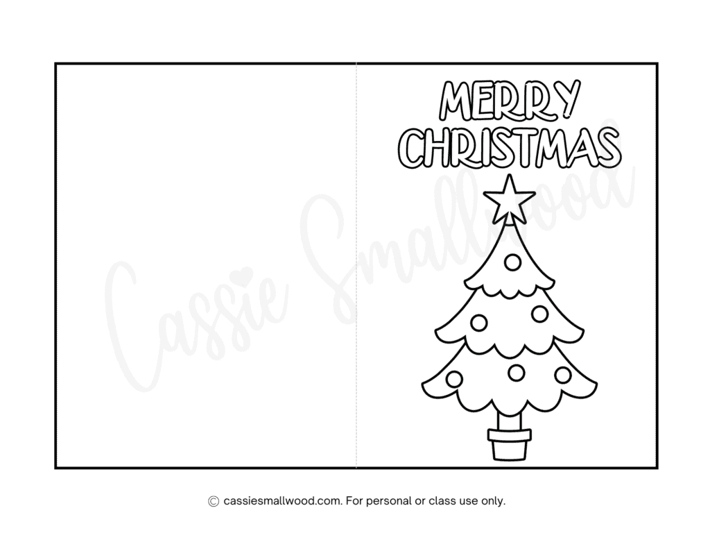 Cute Christmas Cards To Color - Cassie Smallwood with regard to Free Printable Small Christmas Card