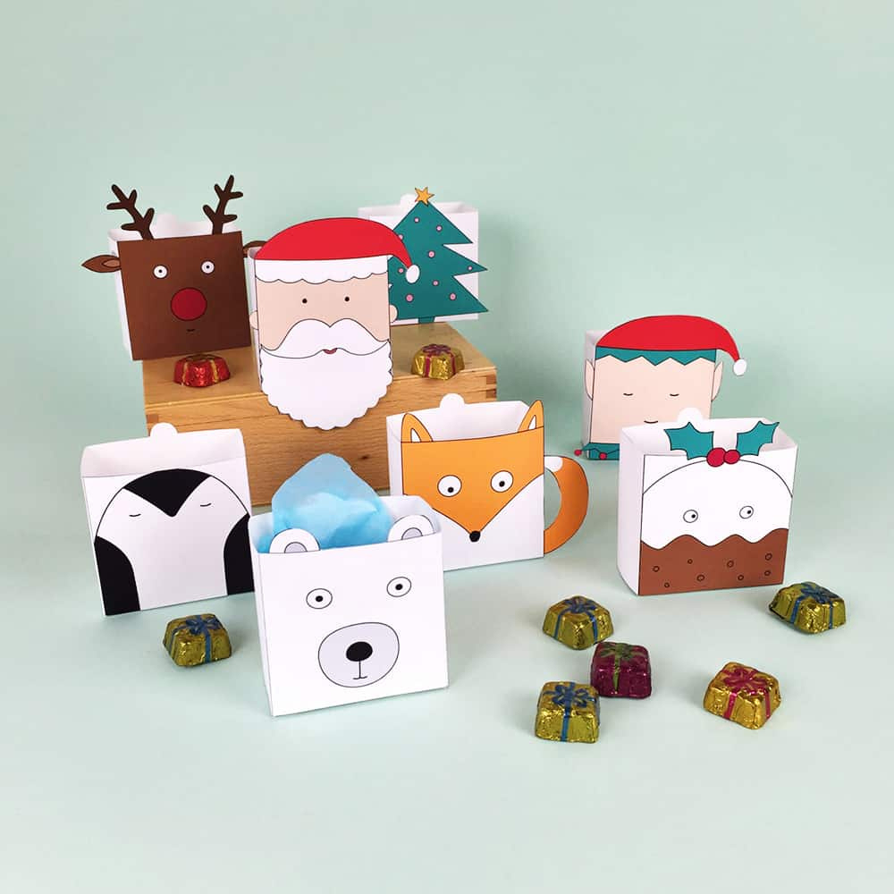 Cute Free Printable Christmas Holiday Favor Boxes intended for Free Printable Christmas Boxes