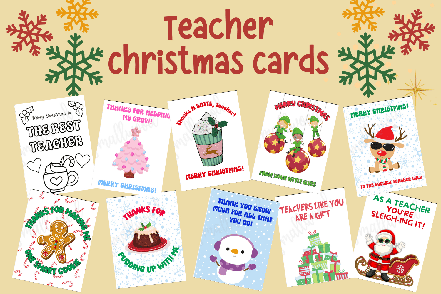 Cute &amp;amp; Funny Teacher Christmas Cards (Free Printable) - Cassie in Free Printable Teacher Christmas Card