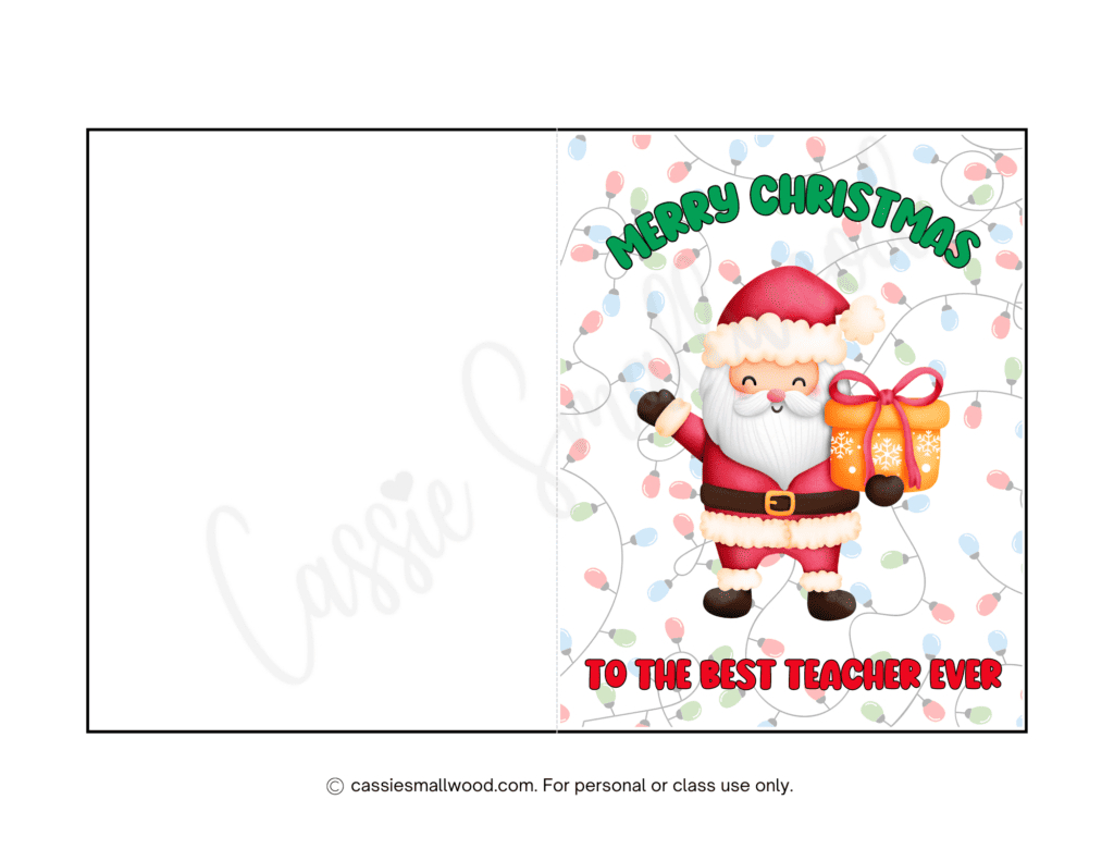 Cute &amp;amp; Funny Teacher Christmas Cards (Free Printable) - Cassie with regard to Printable Christmas Card For Teachers From Students