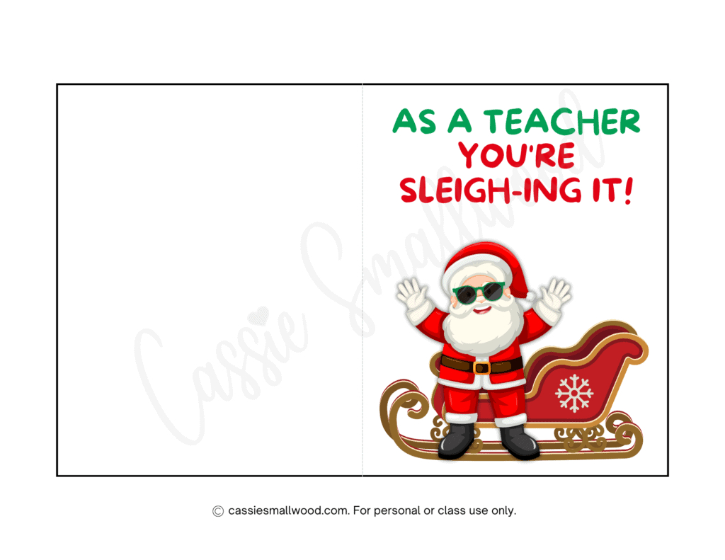 Cute & Funny Teacher Christmas Cards (Free Printable) - Cassie within Funny Free Printable Christmas Card