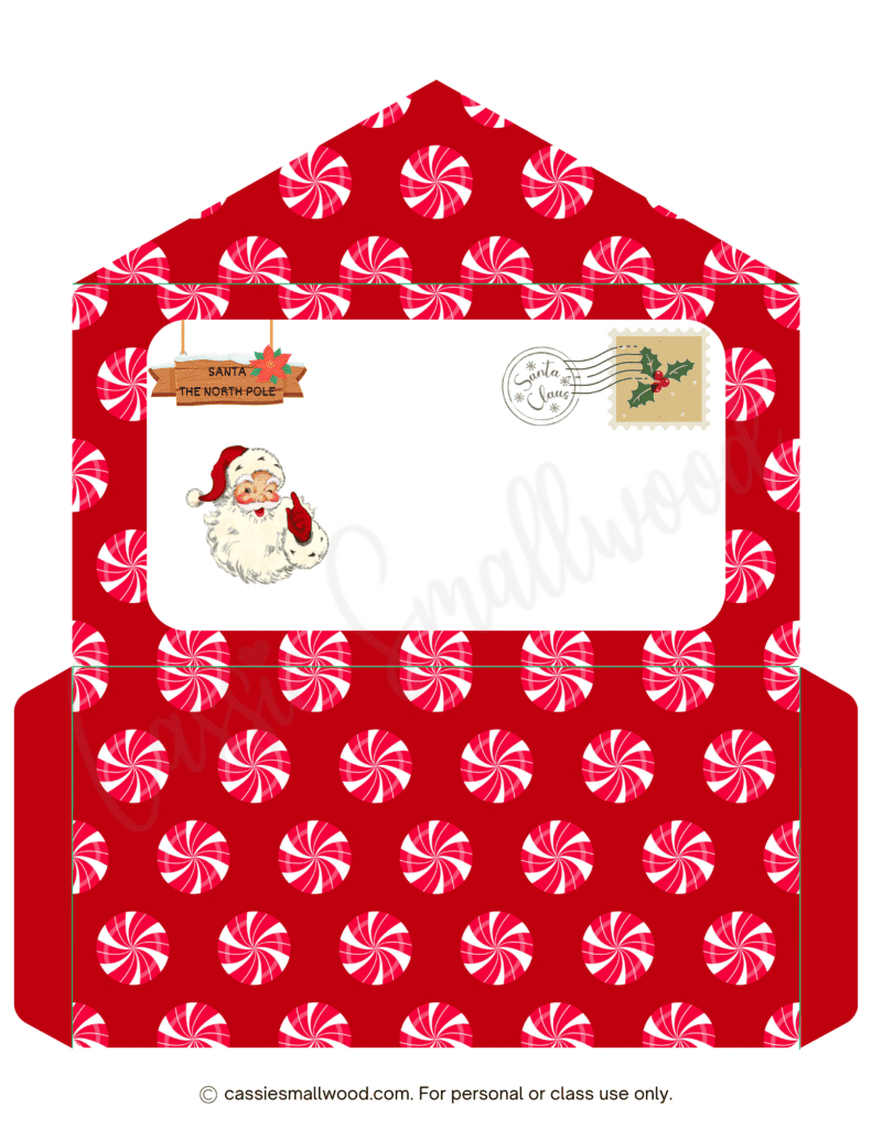 Cute Santa Envelopes (Free Printable) - Cassie Smallwood for Downloadable Printable Christmas Envelopes