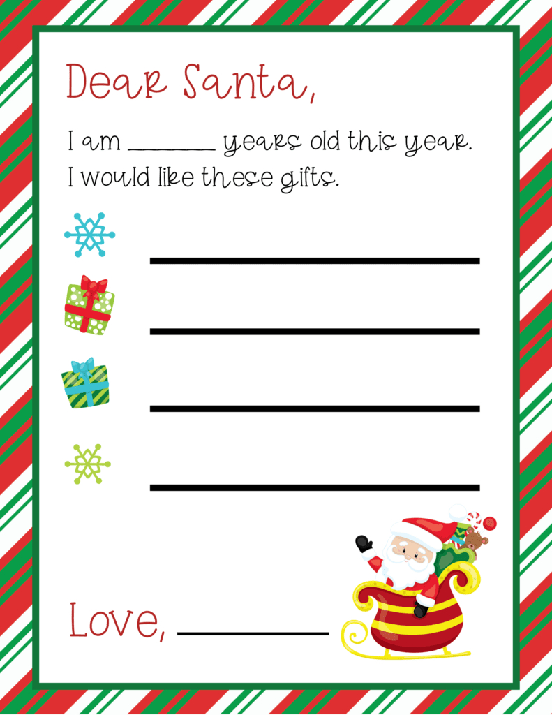 Dear Santa Wish List Printable: Free Downloadable Template For within Free Printable Santa Christmas Wishlist Template