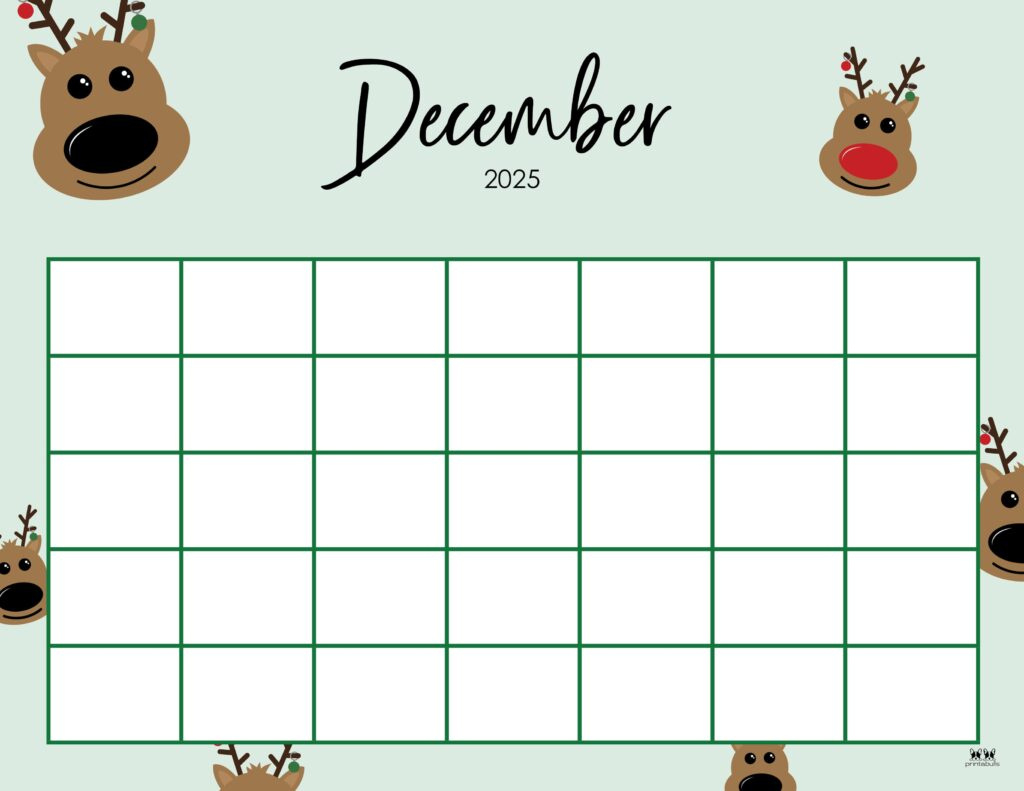 December 2025 Calendars - 107 Free Printables | Printabulls with December Christmas Calendar Printable