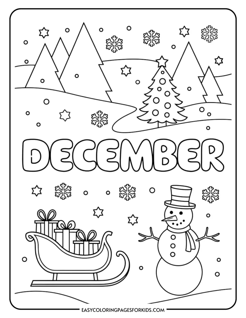 December Coloring Pages For Kids (7 Free Printable Pages) - Easy throughout Free Printable Color Sheets Christmas