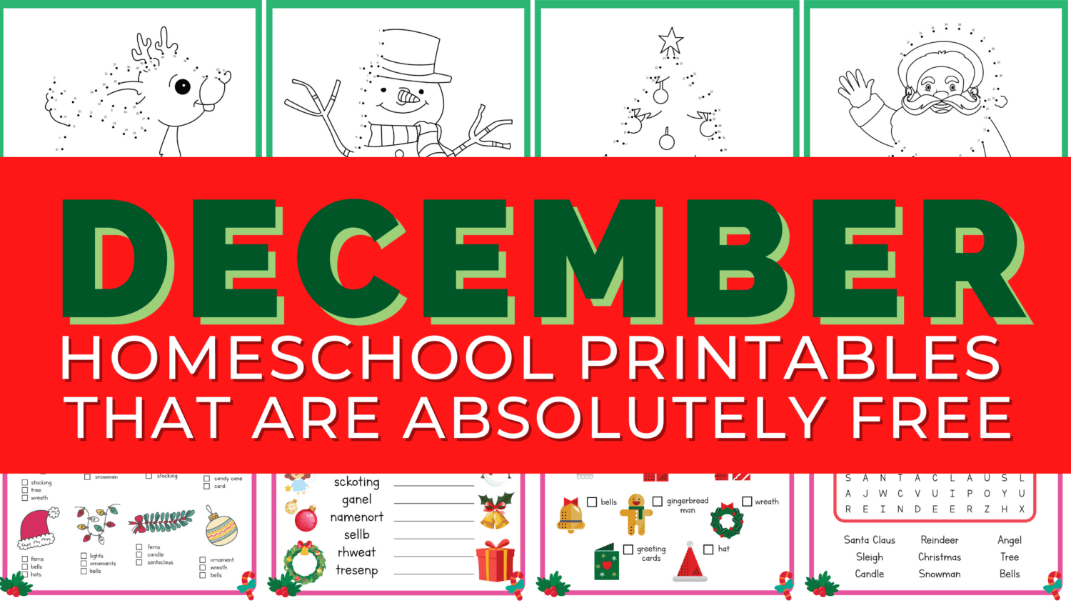 December Homeschool Printables That Are Absolutely Free in Free Christmas Homeschool Printable