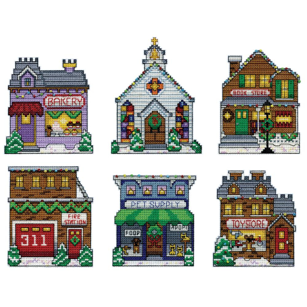 Design Works Village - Christmas Ornaments - Plastic Canvas Kit in Free Printable Plastic Canvas Christmas Village Patterns