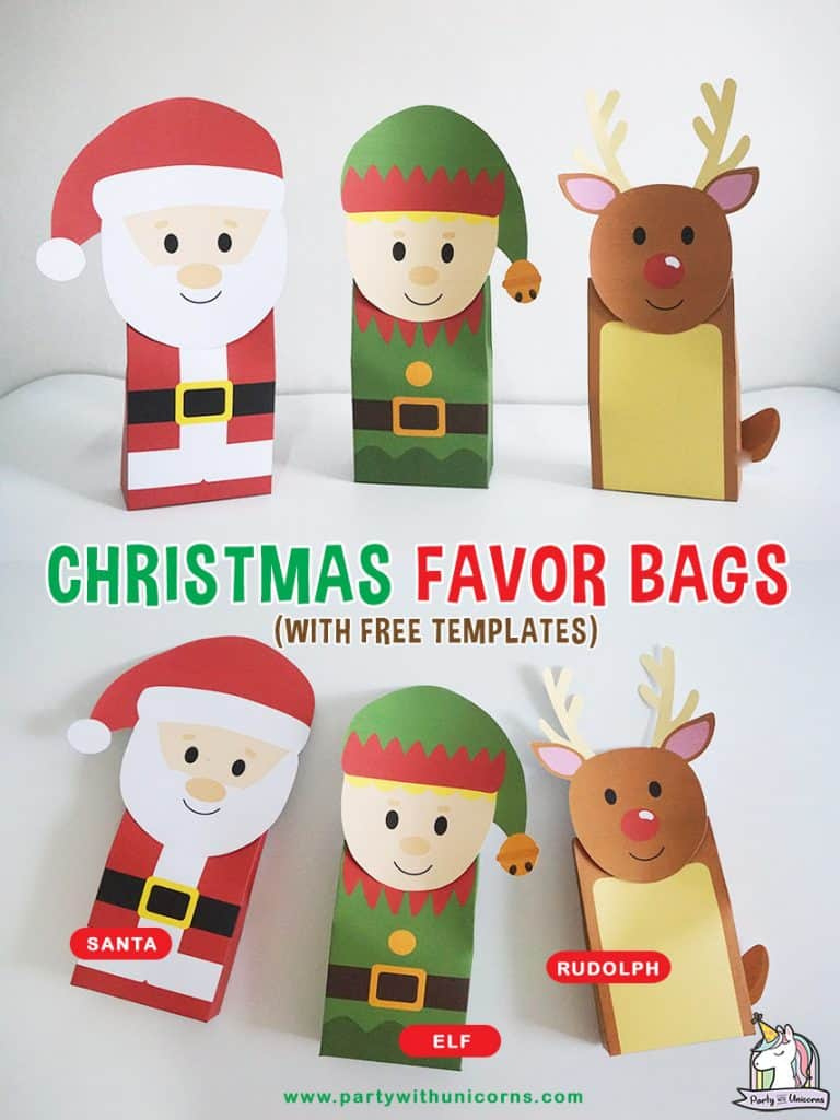 Diy Christmas Gift Bags - Free Printable Templates - Party With pertaining to Printable Christmas Gift Bags