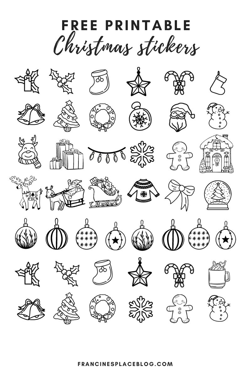 Diy Colouring Christmas Stickers (Free Printable!) - Francine&amp;#039;S regarding Christmas Stickers Printable Free