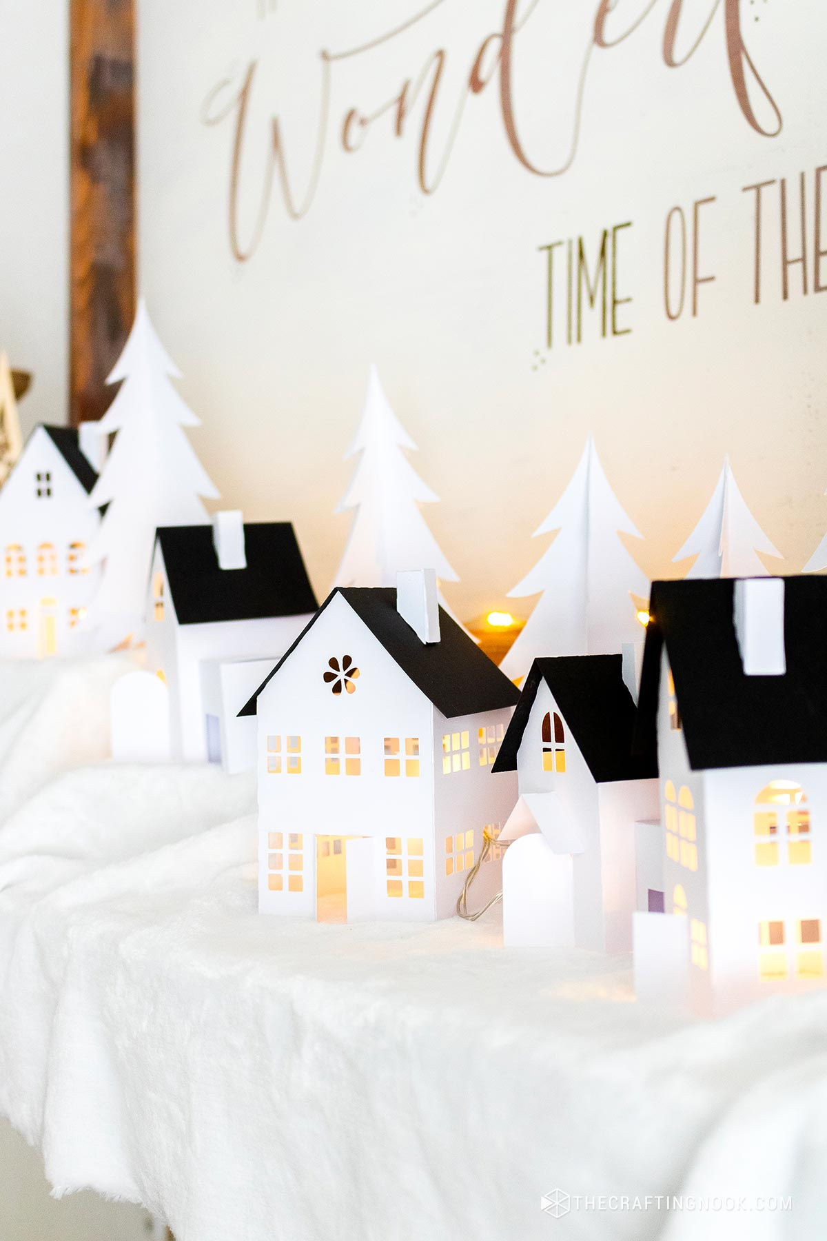 Diy Paper Christmas Village (+ Free Cut Files) - The Crafting Nook throughout Diy Printable Christmas Village