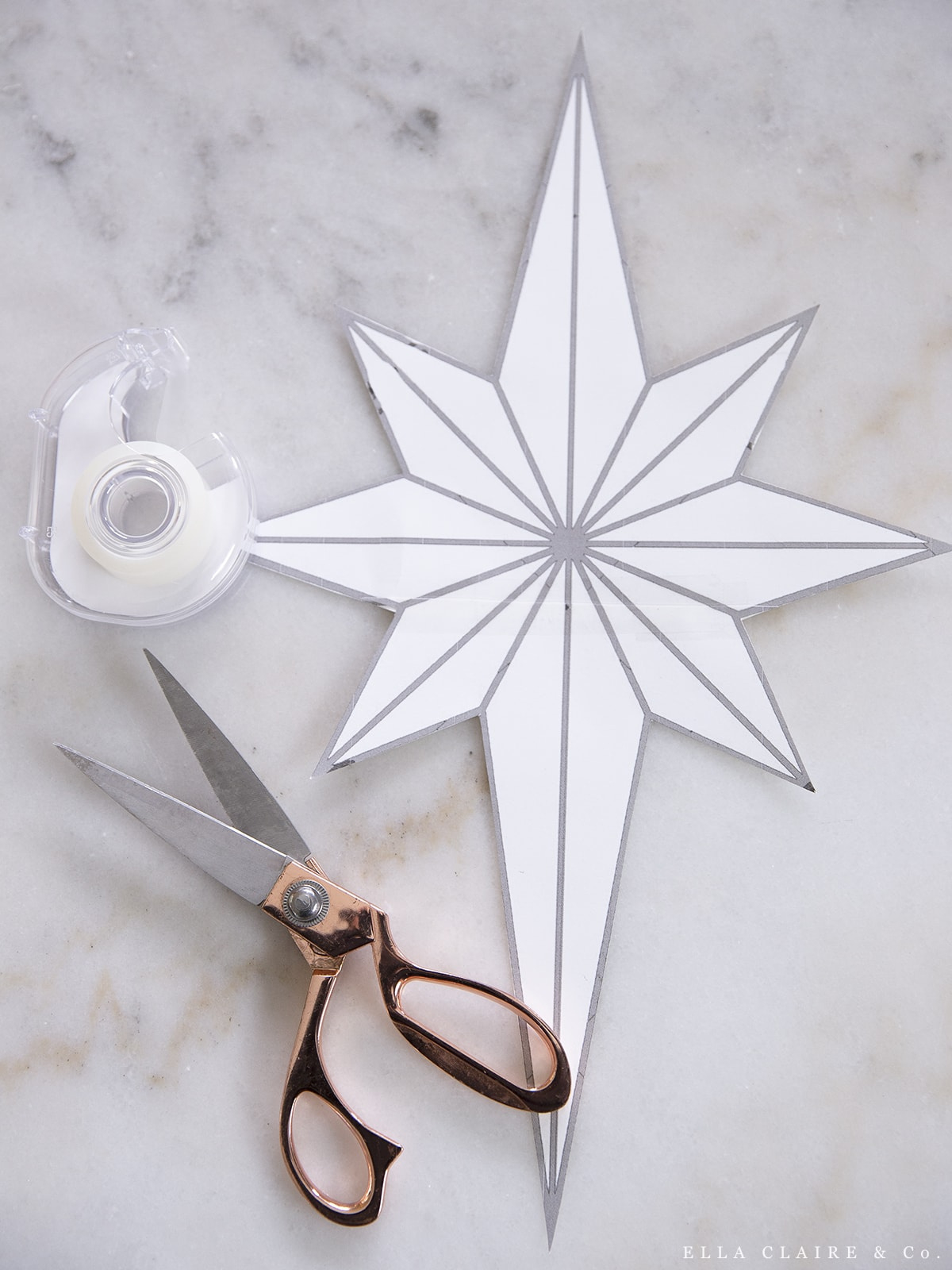 Diy Tree Topper- Christmas Star Free Printable - Ella Claire &amp;amp; Co. for Christmas Tree Star Topper Printable