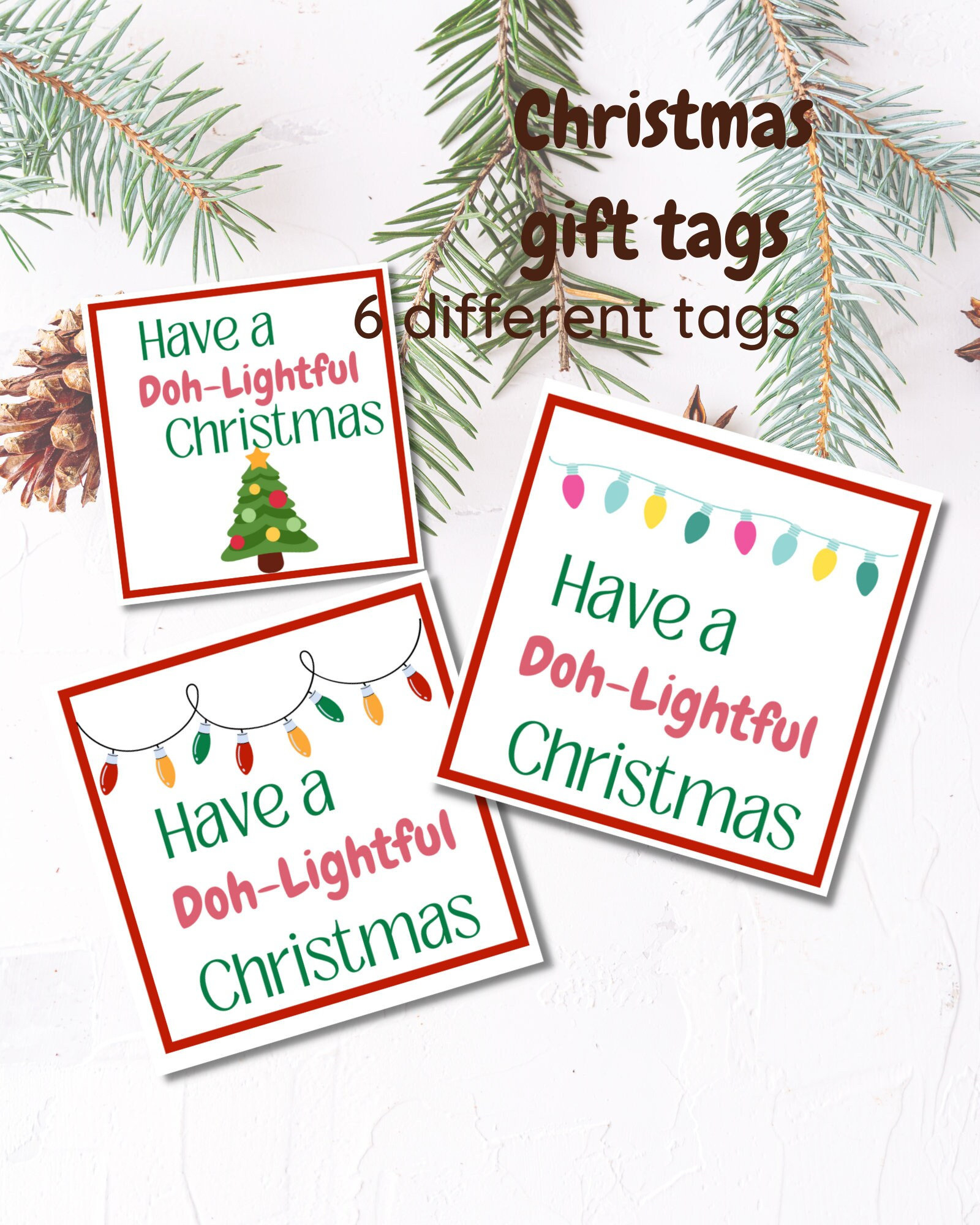 Doh-Lightful Christmas Gift Tag Printable- Printable Gift Tag within Have a Dough Lightful Christmas Free Printable
