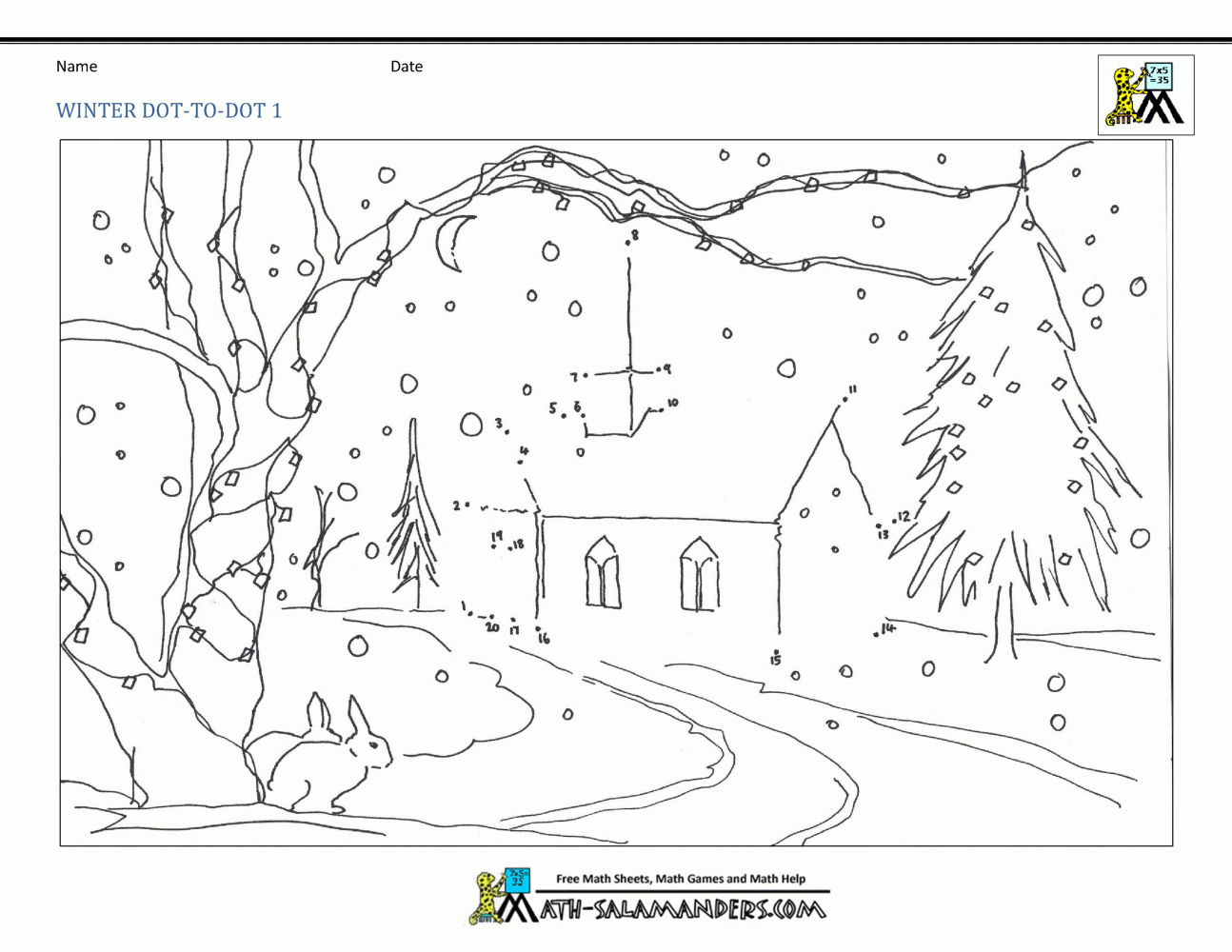 Dot-To-Dot-Printables-Winter-1.Gif 1,294×1,000 Pixels with Free Printable Christmas Dot to Dot Hard