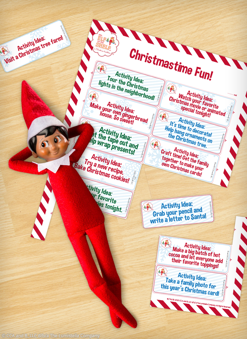 Download Printable Christmas Activity Cards | The Elf On The Shelf within Elf on the Shelf Christmas Tree Farm Printable