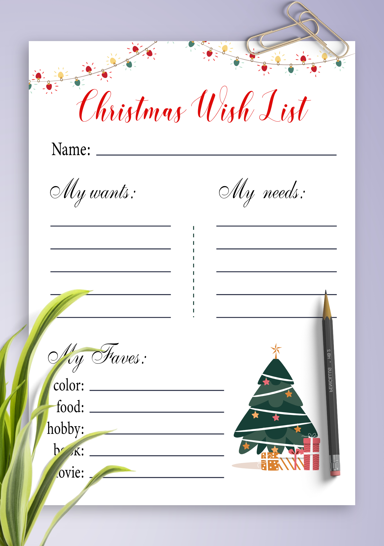 Download Printable White Christmas Wish List Template Pdf regarding Cute Christmas Wish List Template Free Printable