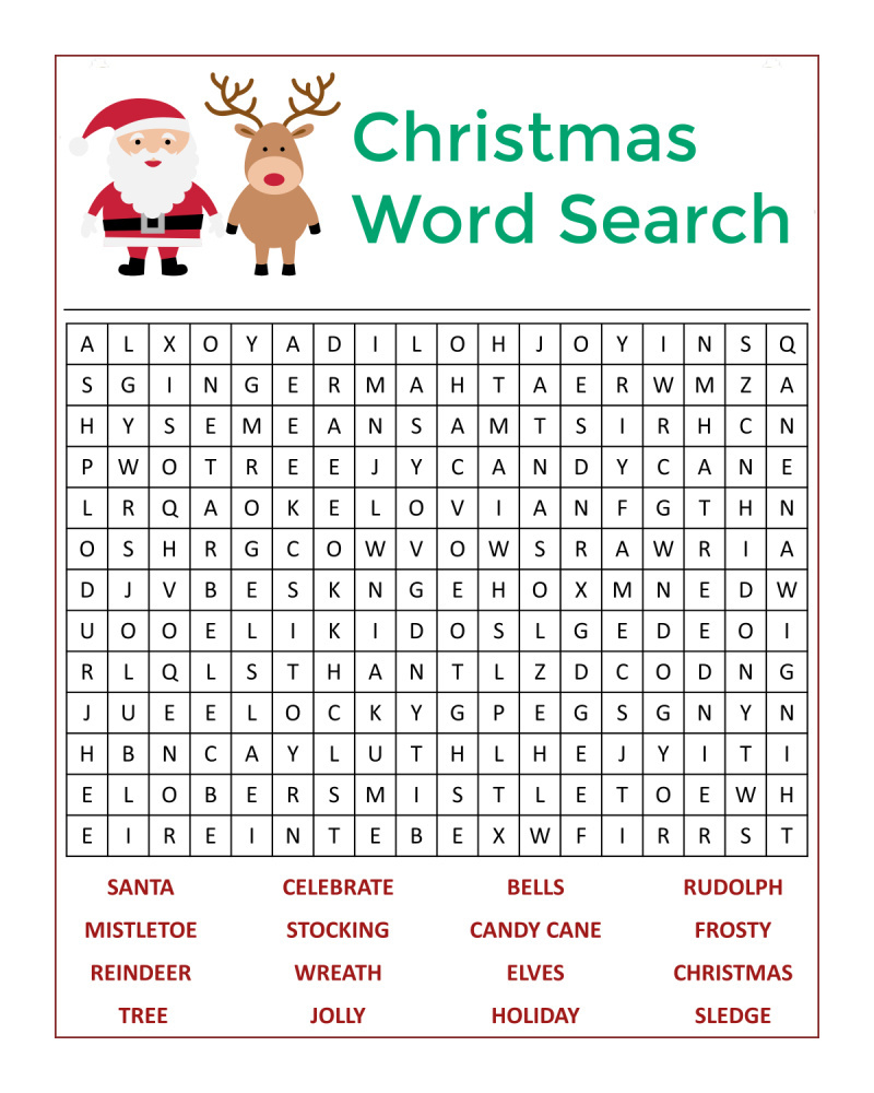 ☃️🎅🏼Santa&amp;#039;S Christmas Word Search Activity Page - Mama Likes This intended for Christmas Word Search Puzzles Free Printable