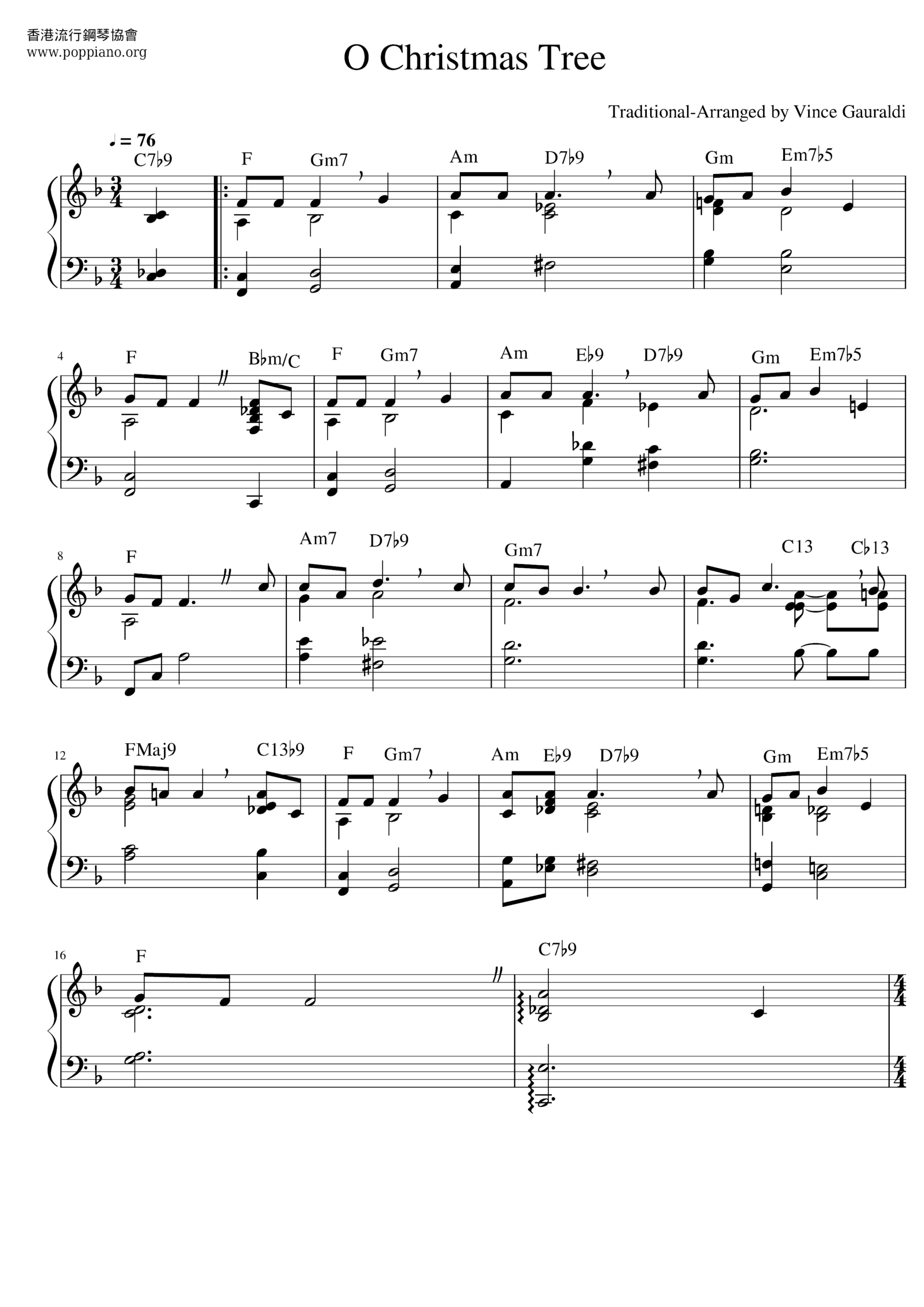 ☆ O Christmas Tree | Sheet Music | Piano Score Free Pdf Download pertaining to Oh Christmas Tree Sheet Music Free Printable
