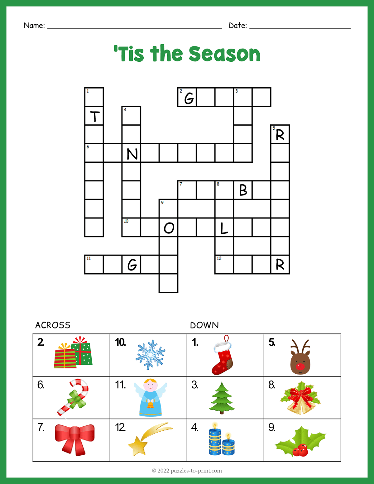 Easy Christmas Crossword regarding Easy Christmas Crossword Puzzles Printable