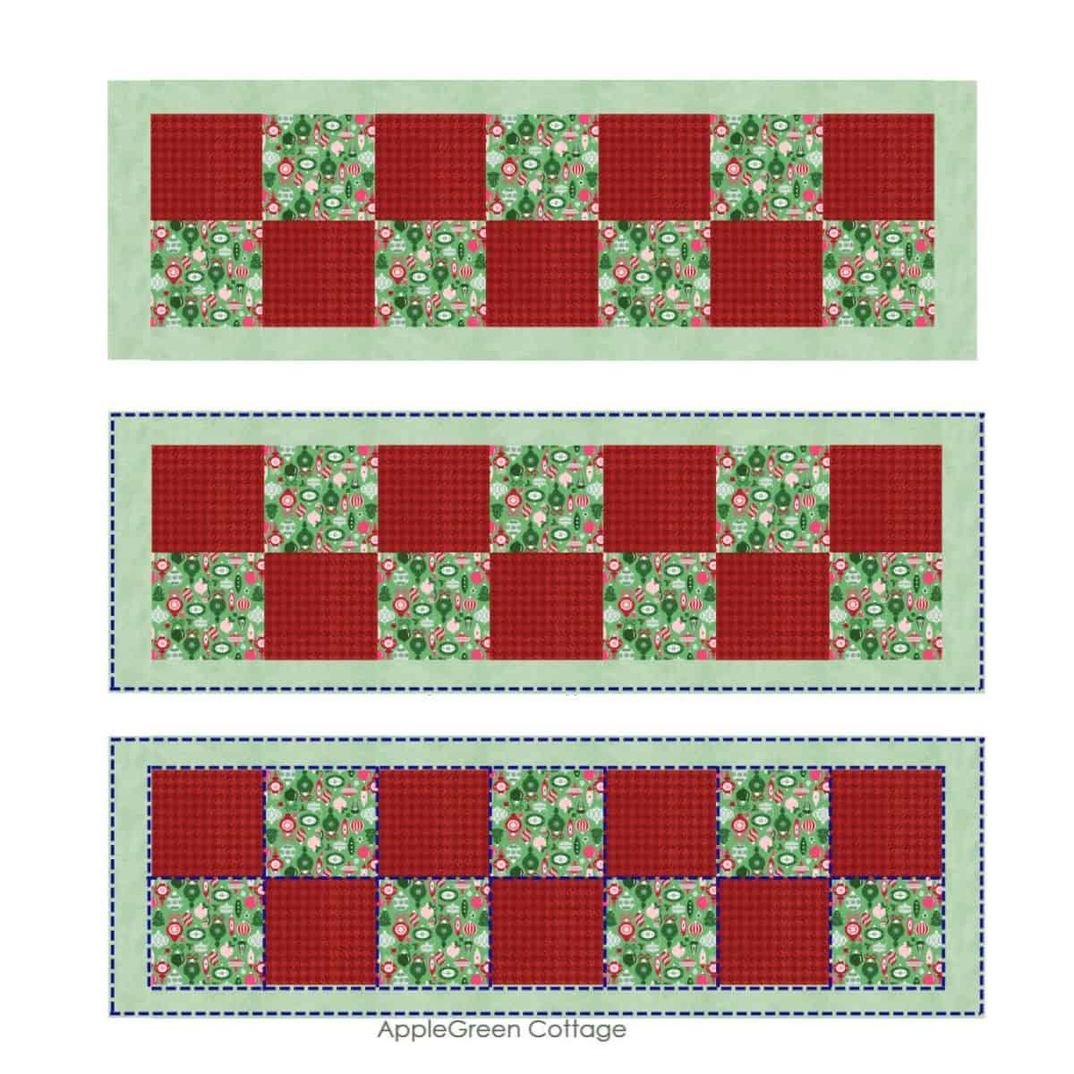 Easy Christmas Table Runner Pattern - Applegreen Cottage in Free Printable Christmas Table Runner Patterns