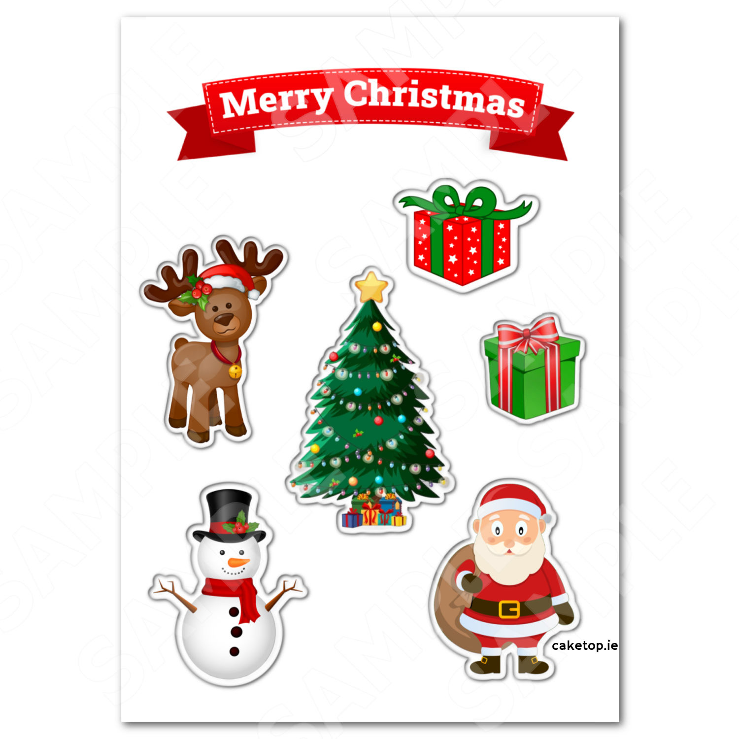 Edible Cake Toppers Ireland | High Quality Easy Peel Toppers regarding Printable Christmas Cake Toppers