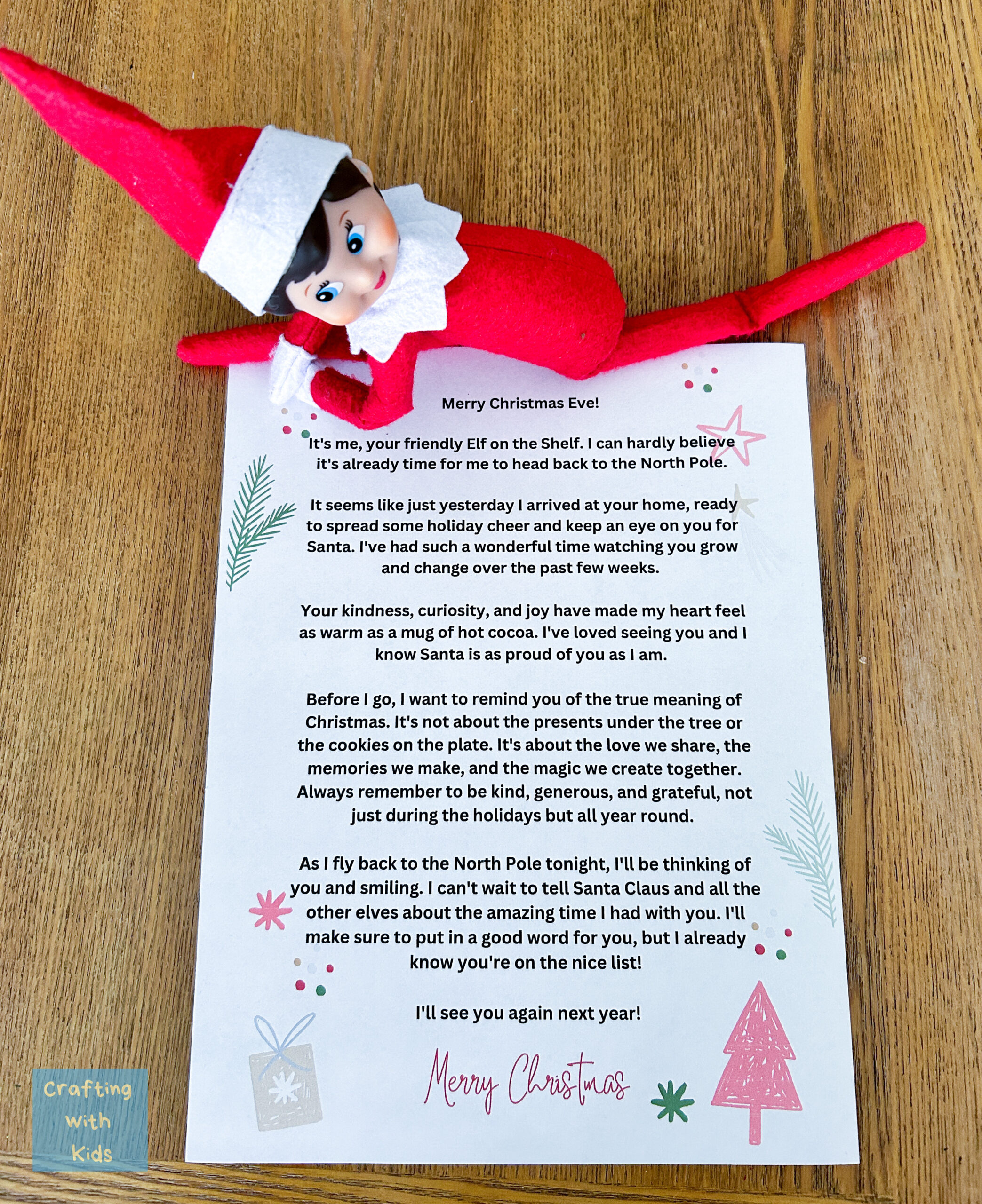 Elf On The Shelf Christmas Eve Letter Free Printable for Elf on the Shelf Christmas Eve Letter Printable