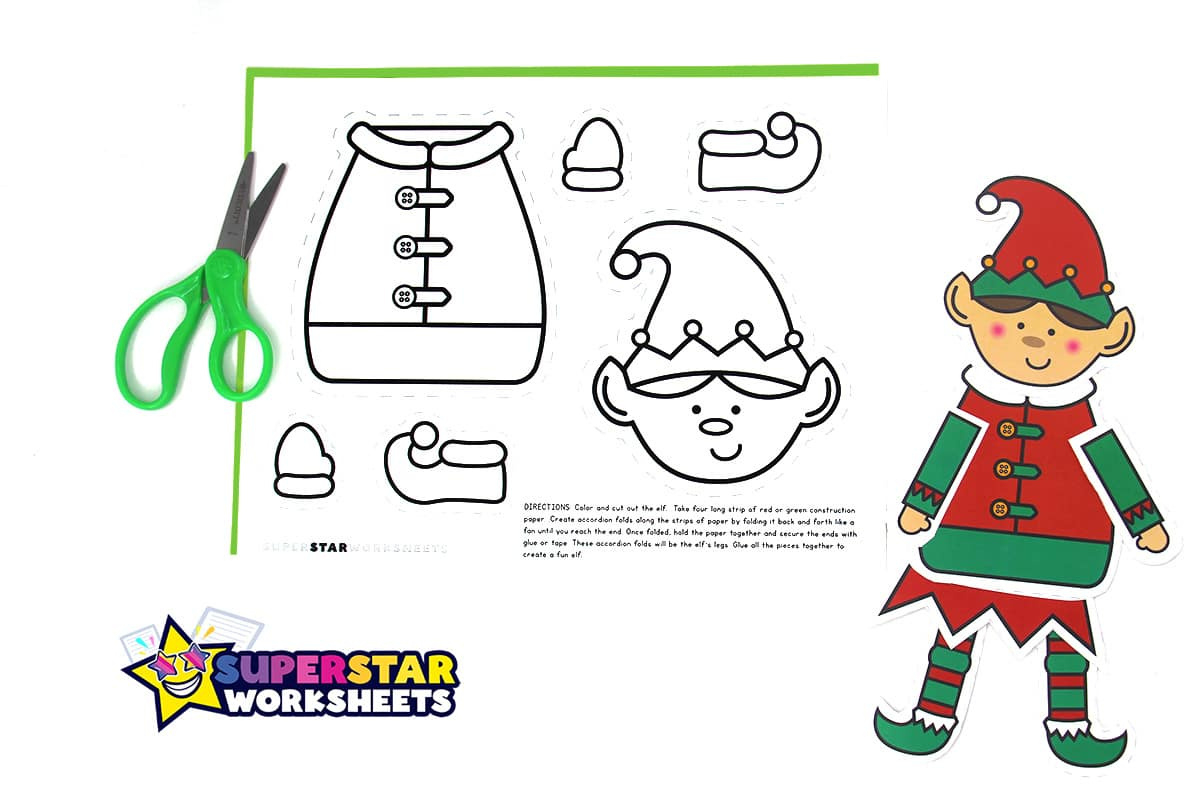 Elf Template - Superstar Worksheets in Free Printable Christmas Elves
