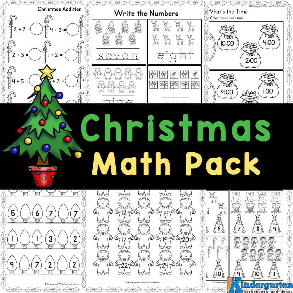 🎄 Free Christmas Math Worksheets For Kindergarten within Free Math Christmas Printable