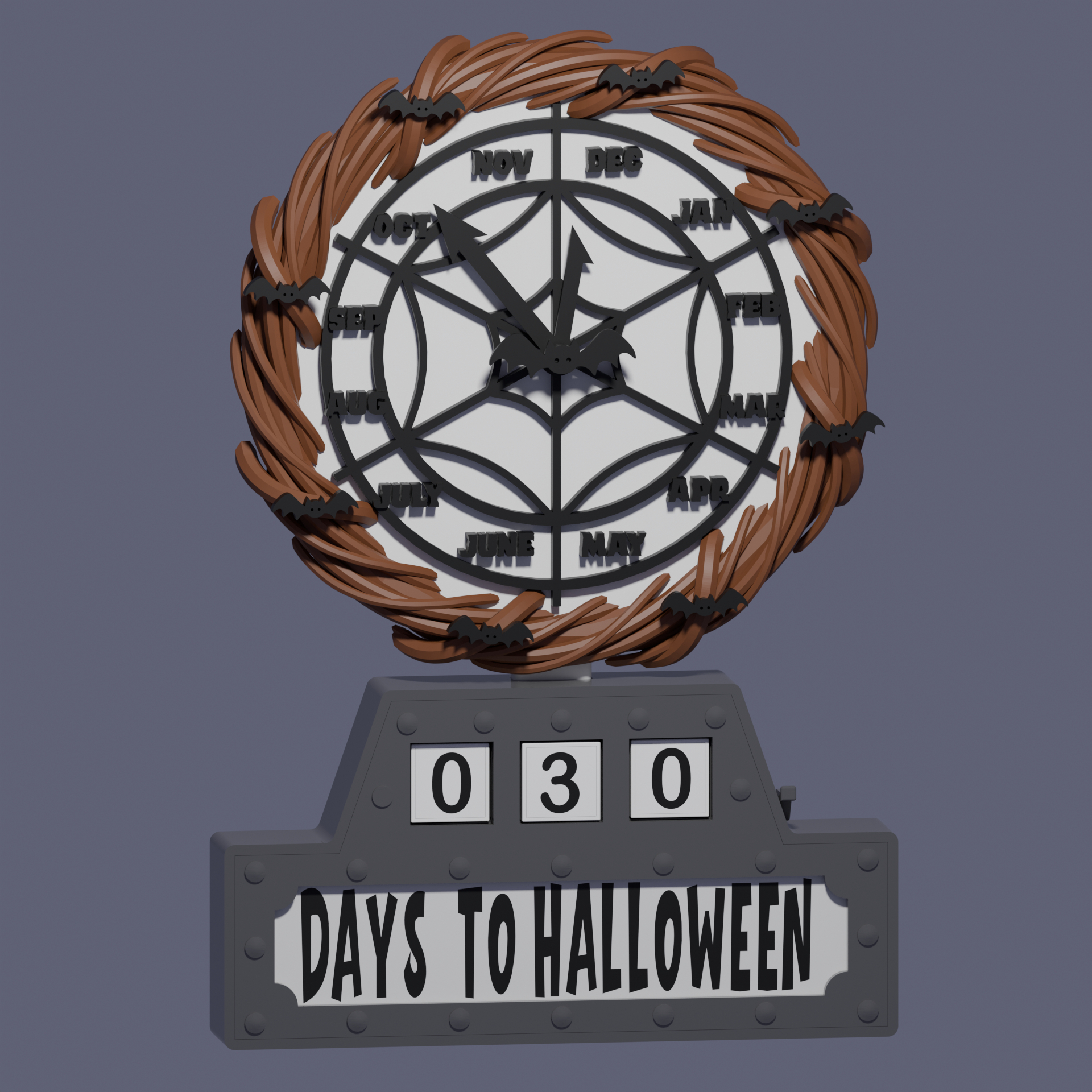 🎄 Nightmare Before Christmas Countdown Clock・ Stl File For 3D pertaining to Nightmare Before Christmas Countdown Clock Printable