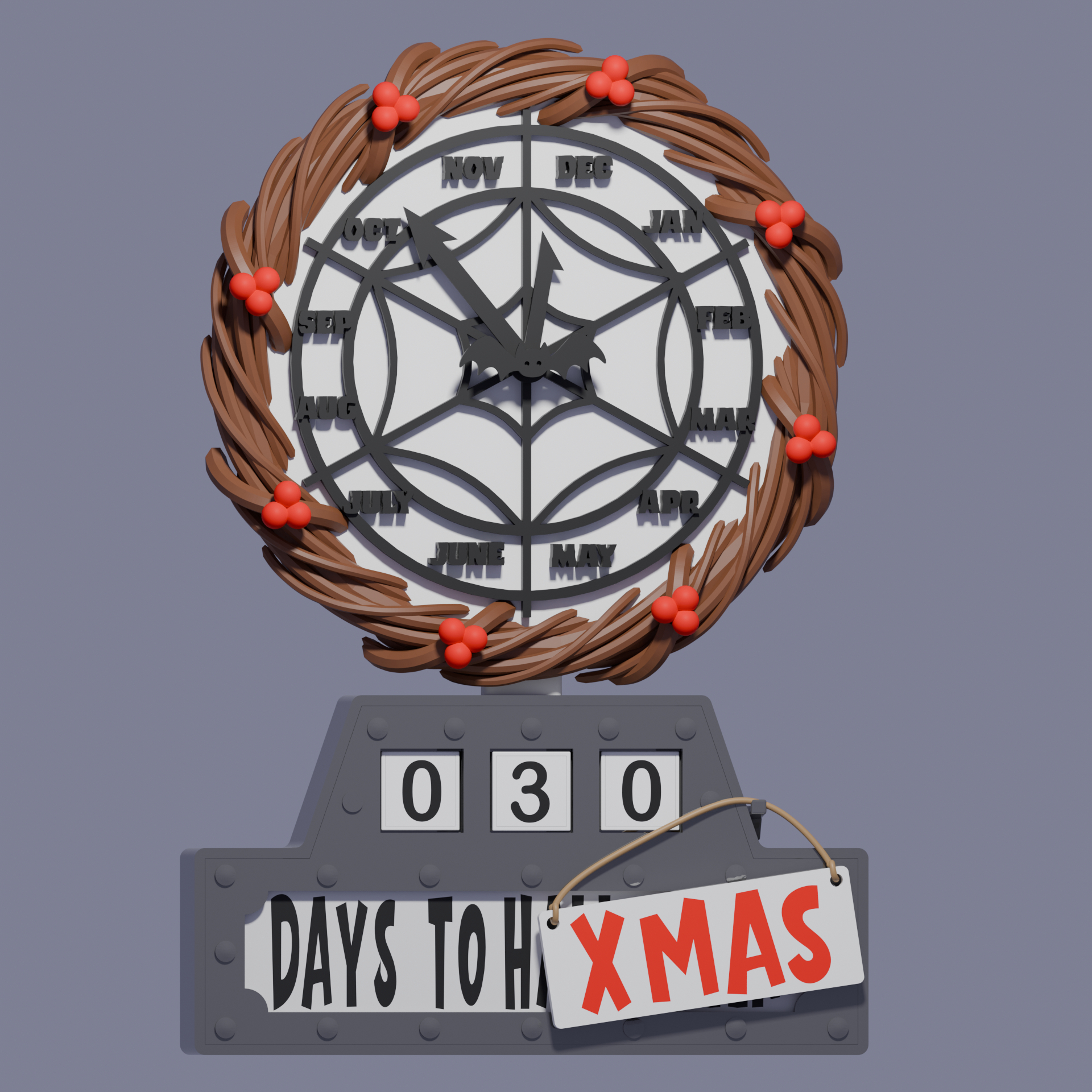 🎄 Nightmare Before Christmas Countdown Clock・ Stl File For 3D within Nightmare Before Christmas Countdown Clock Printable