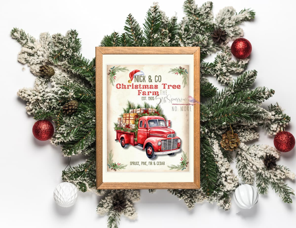 Farmhouse Christmas Tree Farm Sign Printable - The Fifth Sparrow with Christmas Tree Farm Sign Printable