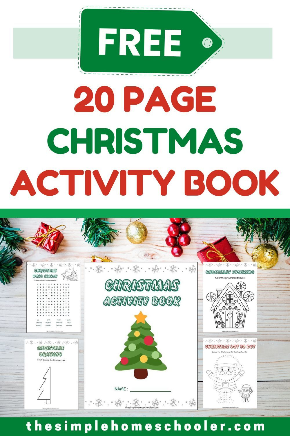 Festive Free Christmas Activity Booklet Printable - The Simple for Free Printable Christmas Activity Booklet