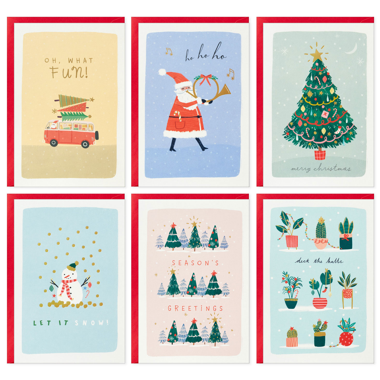 Festive Fun Boxed Christmas Cards Assortment, Pack Of 24 - Boxed regarding Hallmark Printable Christmas Card