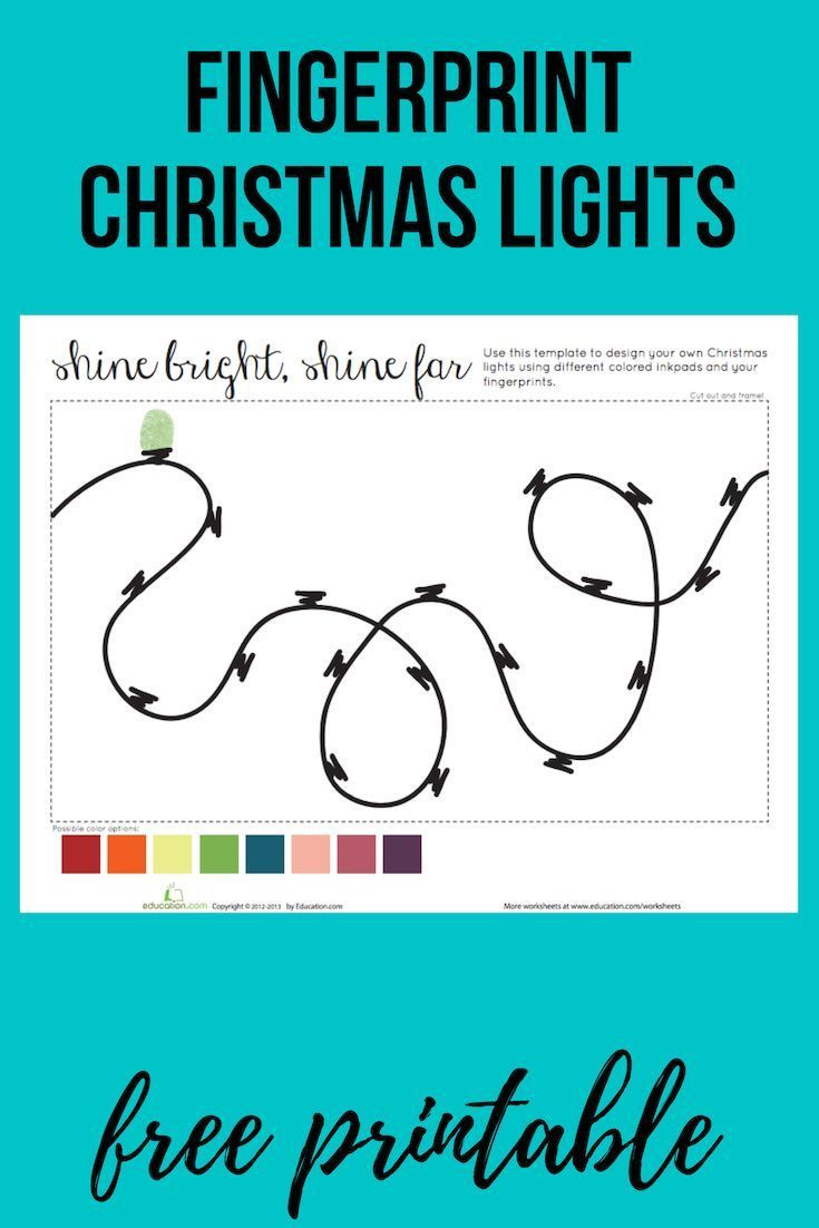 Fingerprint Christmas Lights | Worksheet | Education inside Free Printable Fingerprint Christmas Lights Template