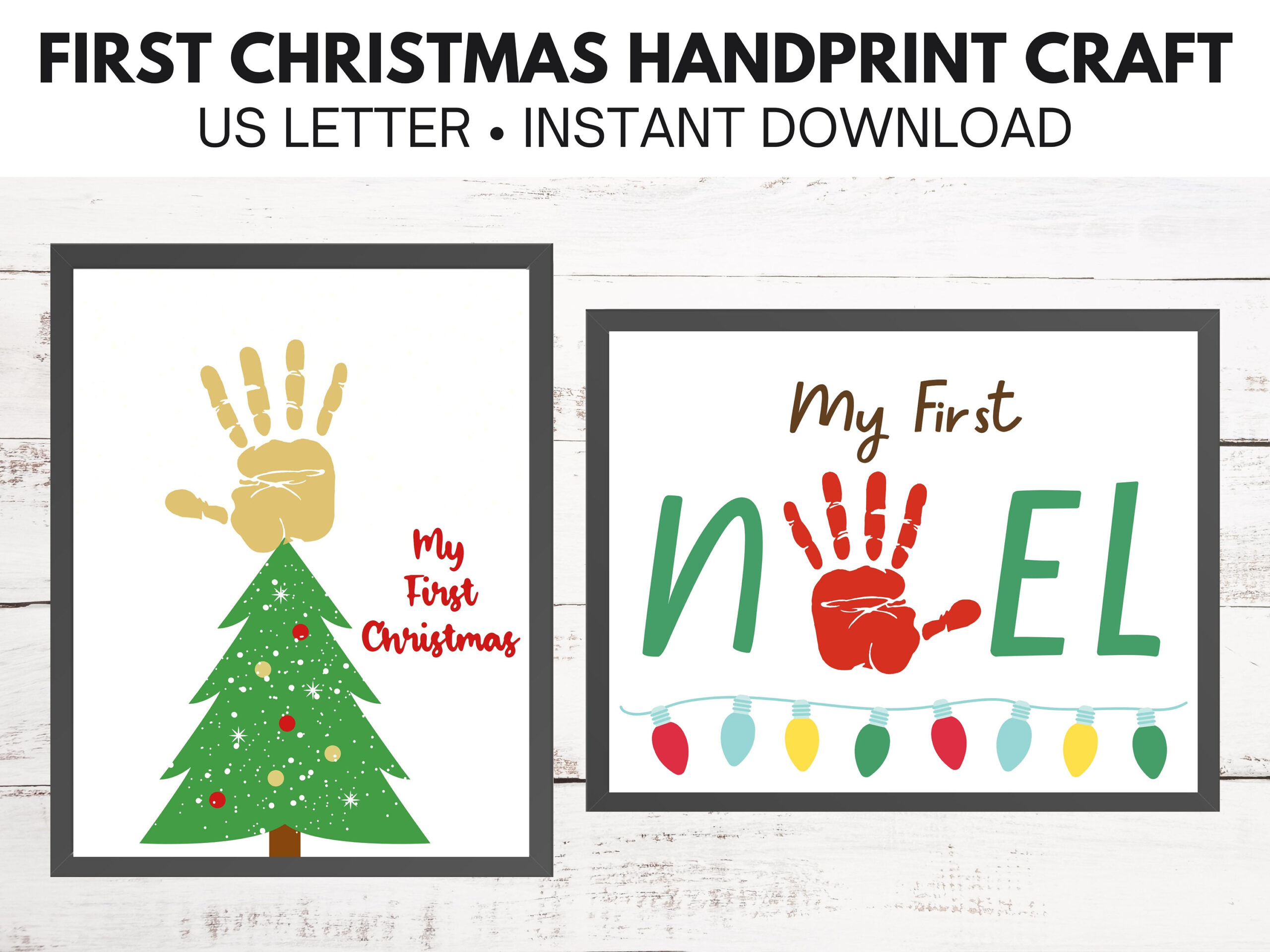 First Christmas Handprint Art Keepsake Craft (Digital Download) - Etsy for My First Christmas Printable