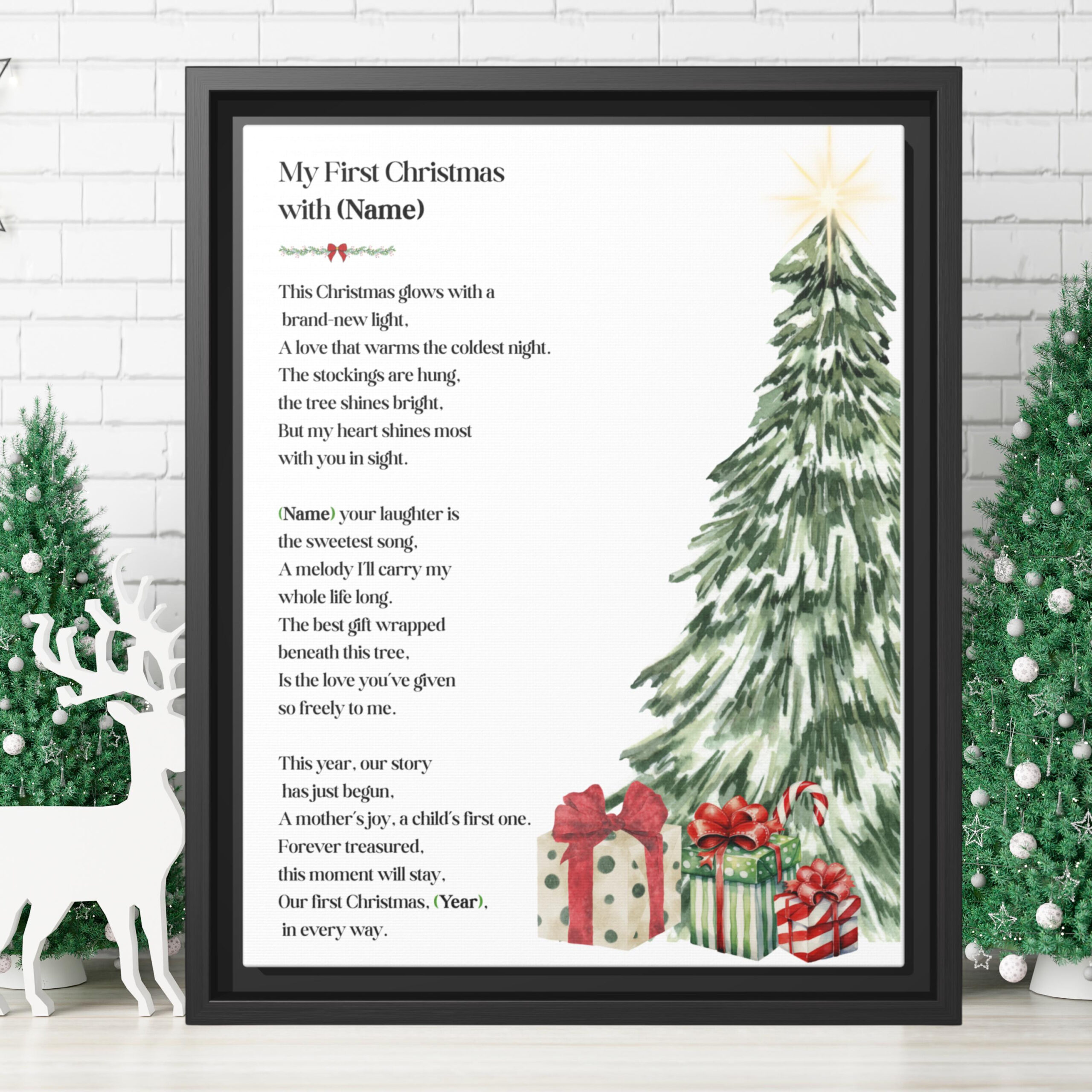 First Christmas In Heaven Poem - Etsy throughout My First Christmas in Heaven Printable