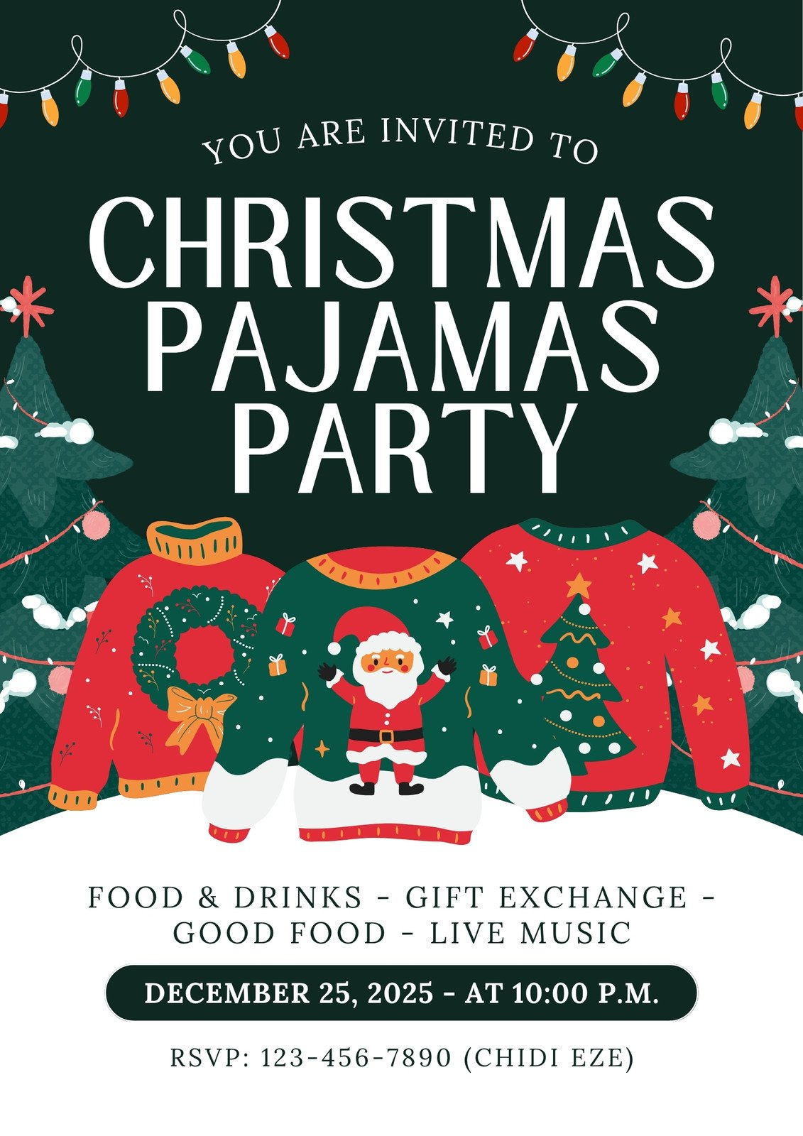 Free And Customizable Pajama Templates with regard to Free Printable Christmas Pajama Party Invitations