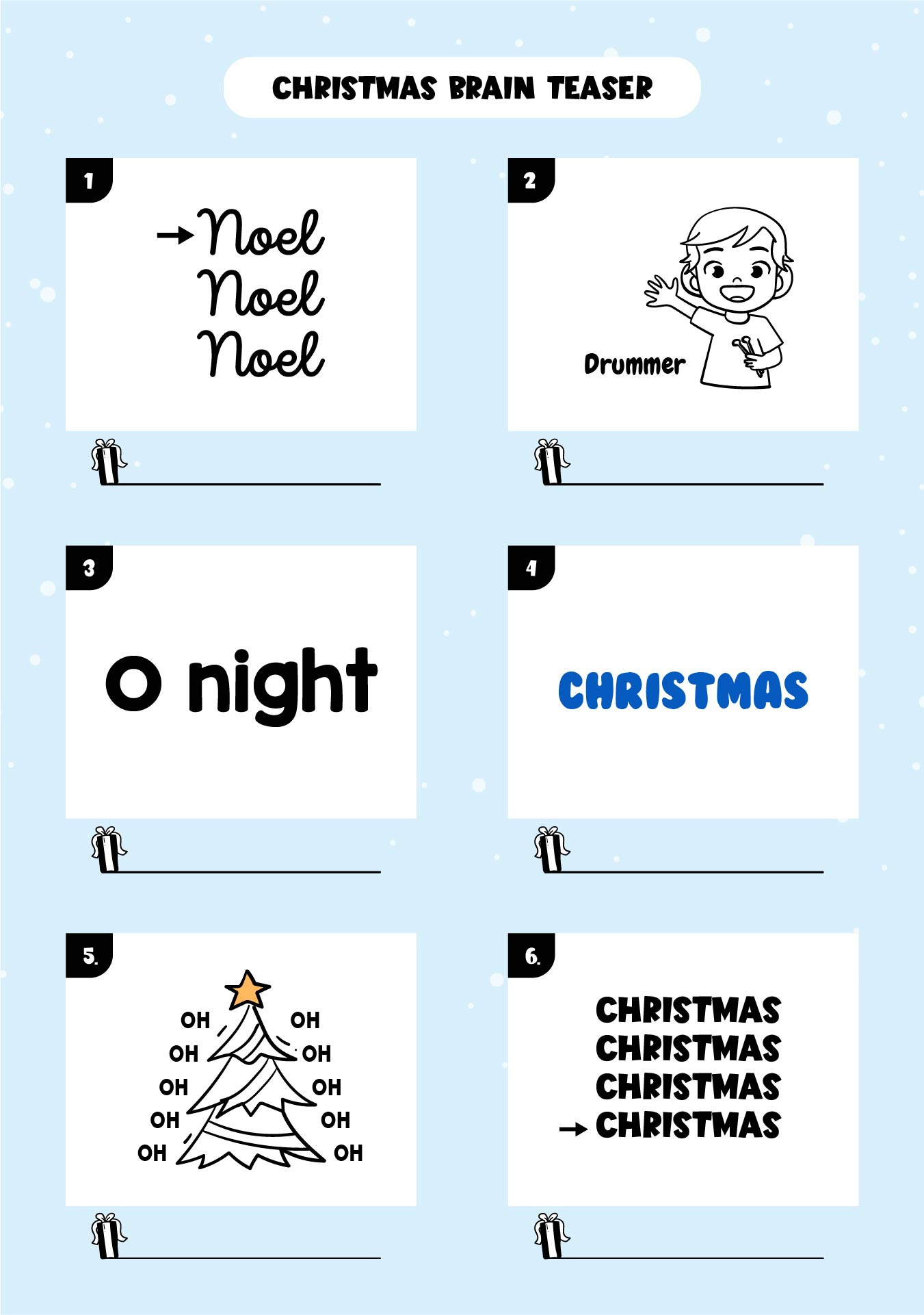 Free Christmas Brain Teasers Activities Printables, Download Free in Free Printable Christmas Brain Teasers with Answers