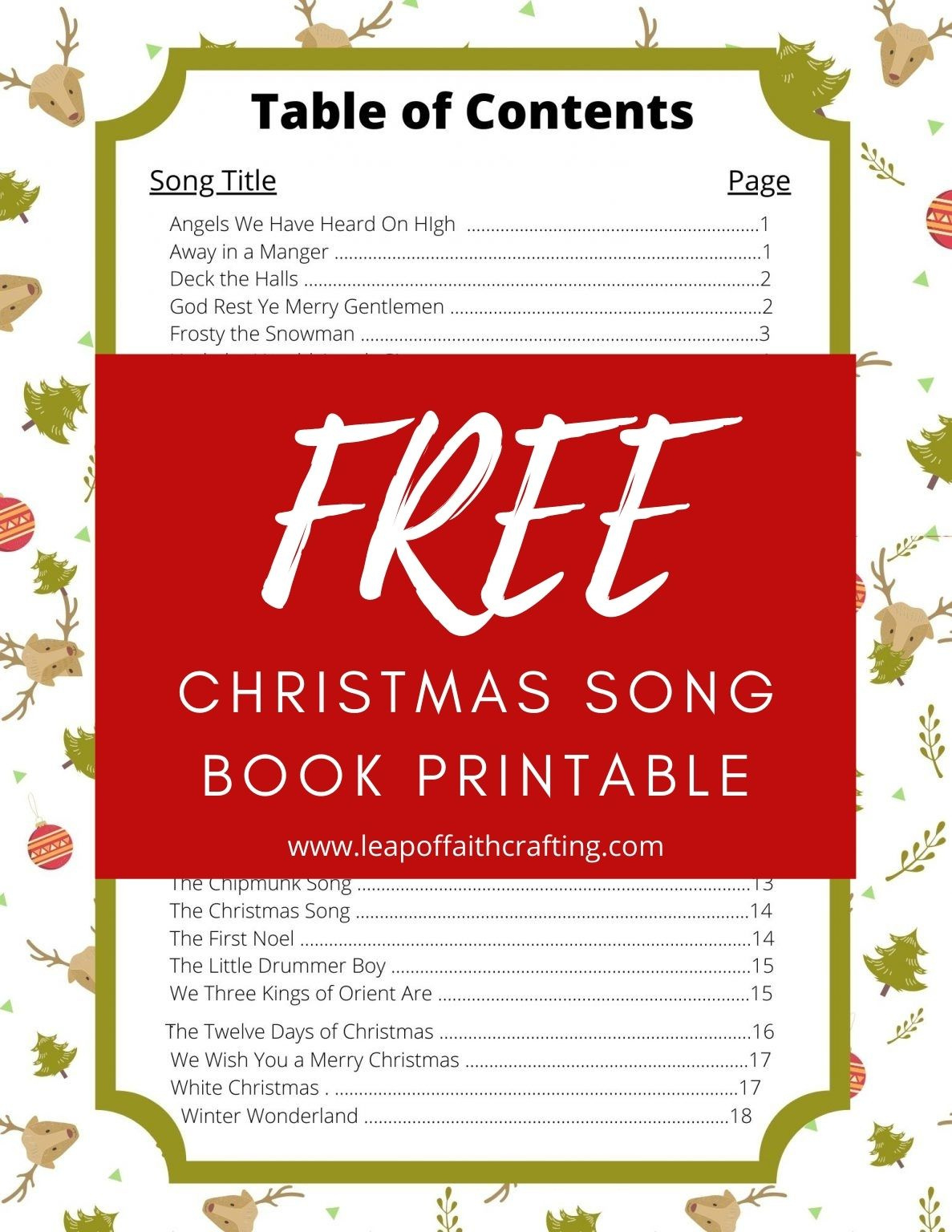 Free Christmas Carols Lyrics Pdf To Print Now! - Leap Of Faith with Printable Christmas Carols Booklet