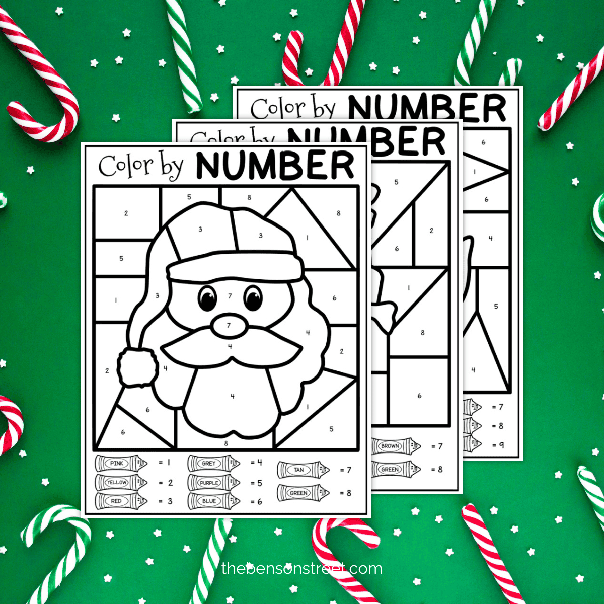 Free Christmas Colornumber Printables For Kids in Color By Numbers Christmas Printable